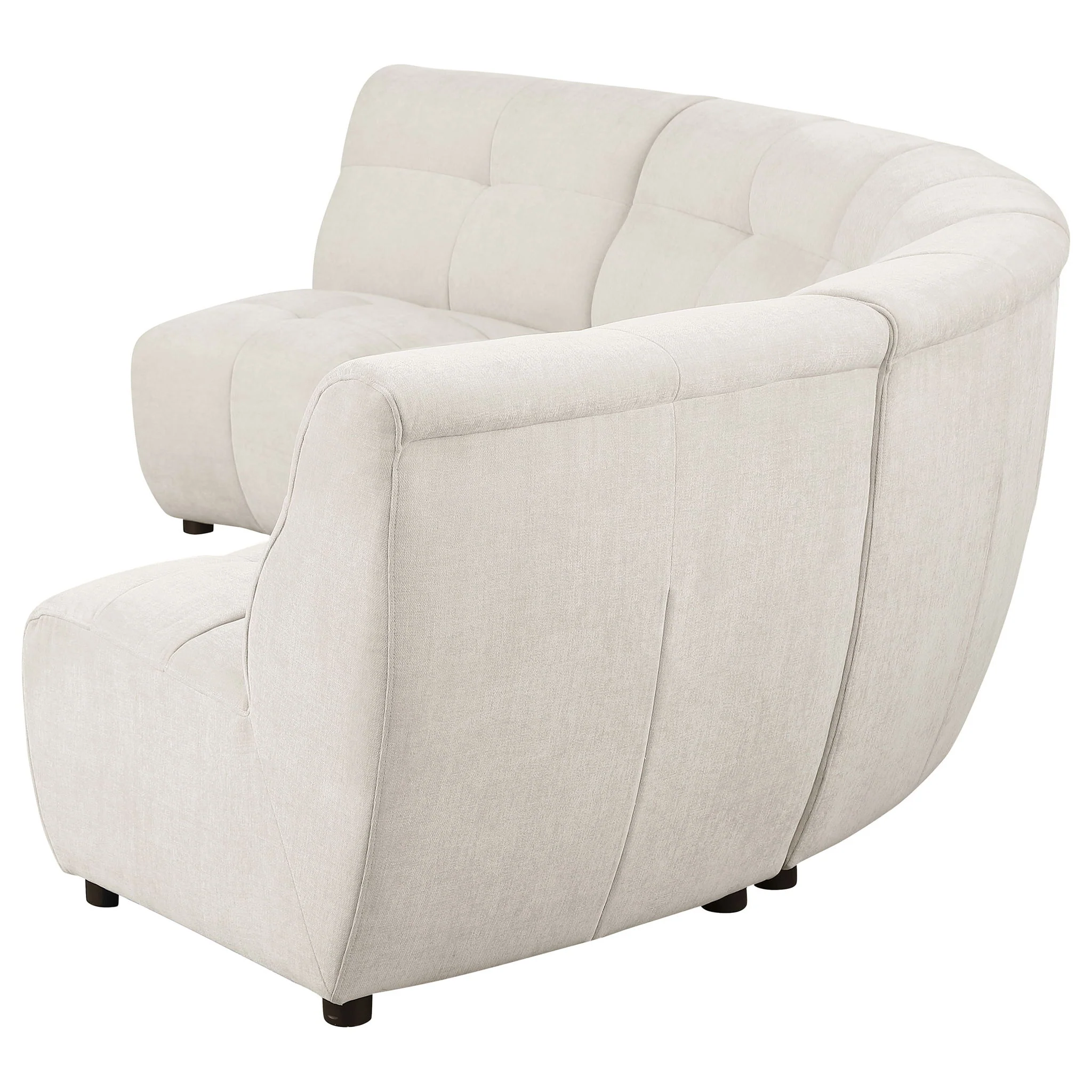 Oliver - 5 Piece Upholstered Sectional Sofa With Curved Silhouette - Ivory - Image 9