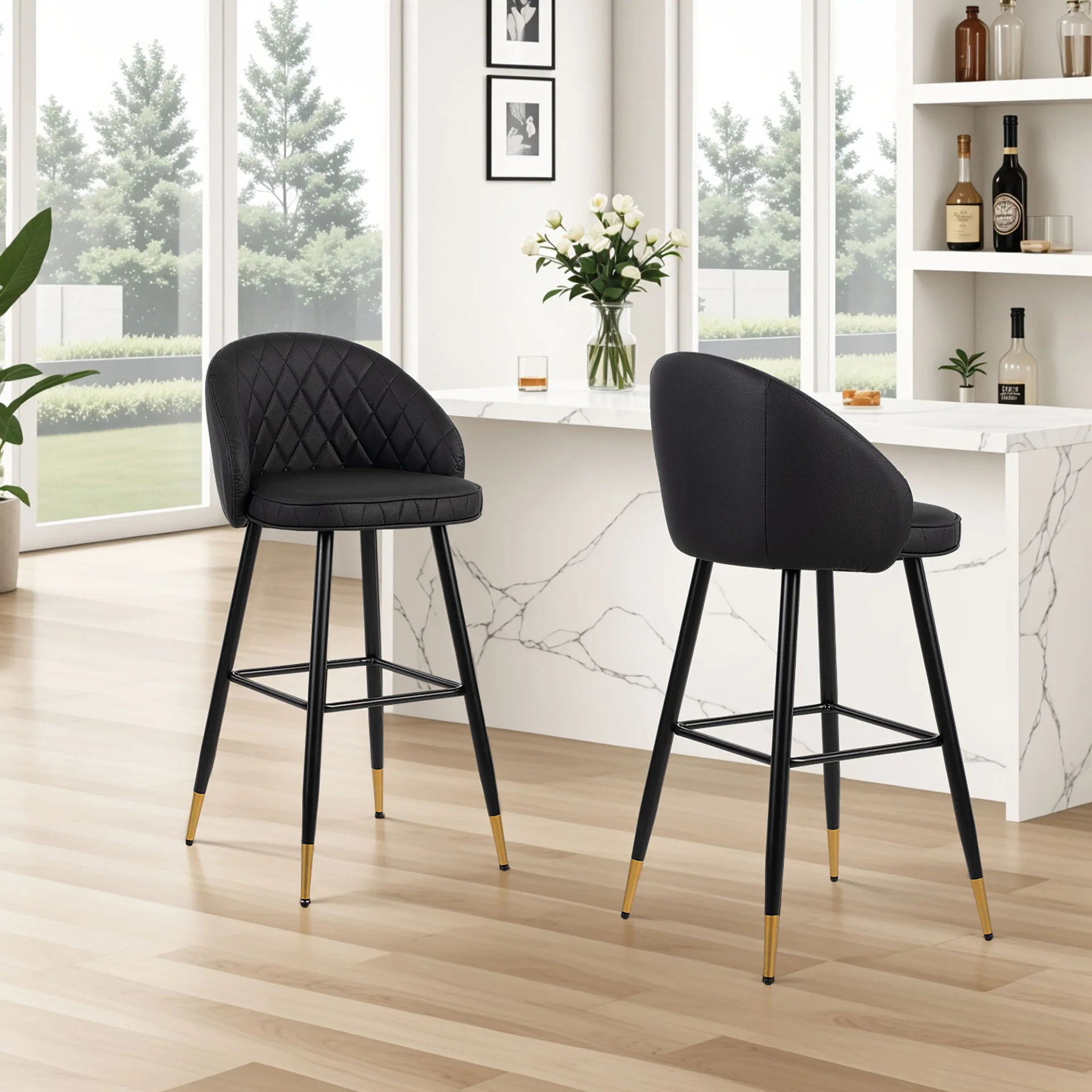 Oliver - Vegan Leather Bar Chair (Set of 2) - Image 15