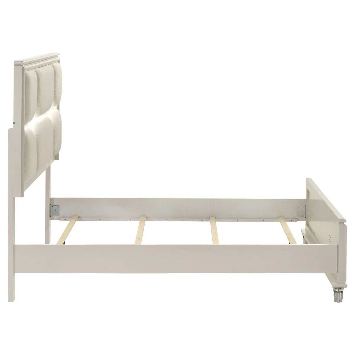 Olivia Queen Panel Bed with LED Headboard - Pearl White - Image 6
