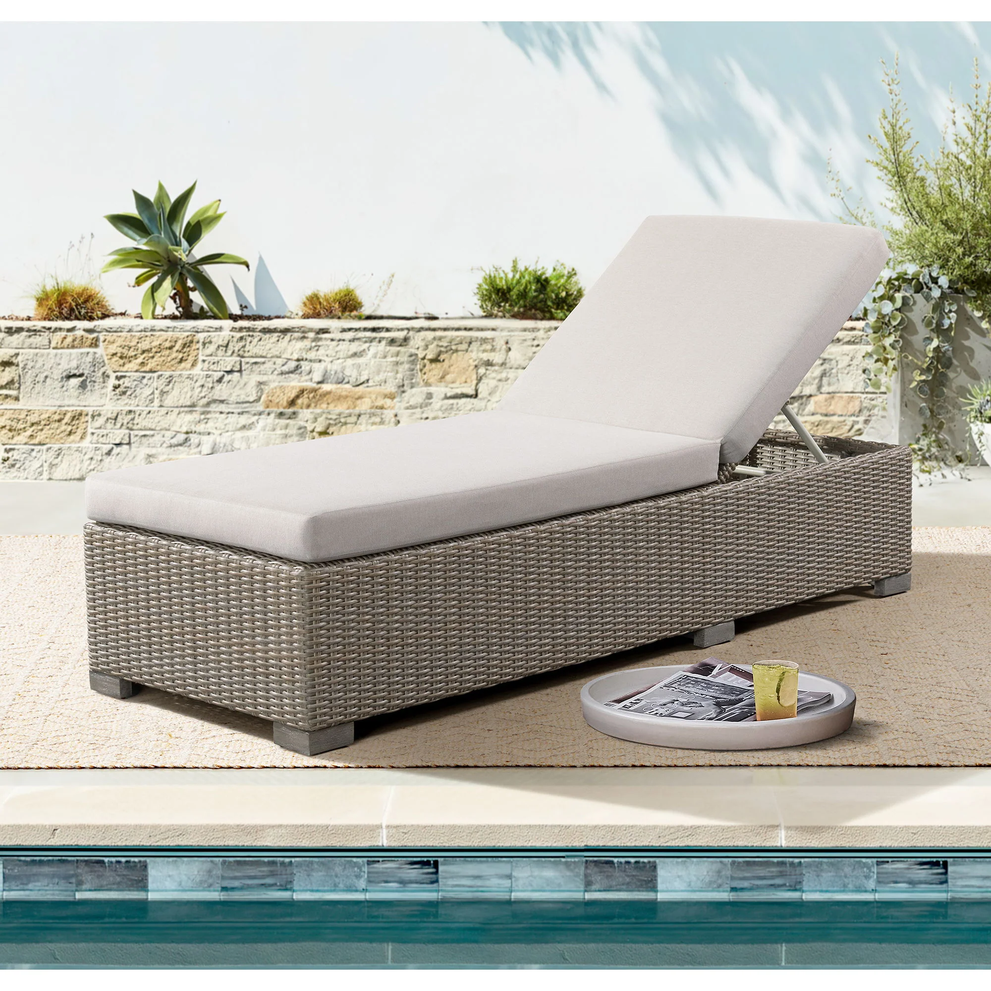 Ollie - Chaise Lounge - Tan And Olefin White Cream - Image 6