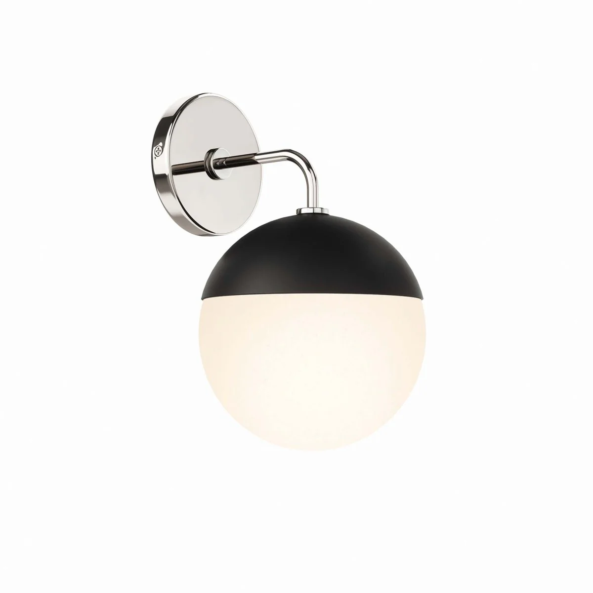 1-Light Opal Glass Globe Wall Sconce – Polished Nickel - Image 8