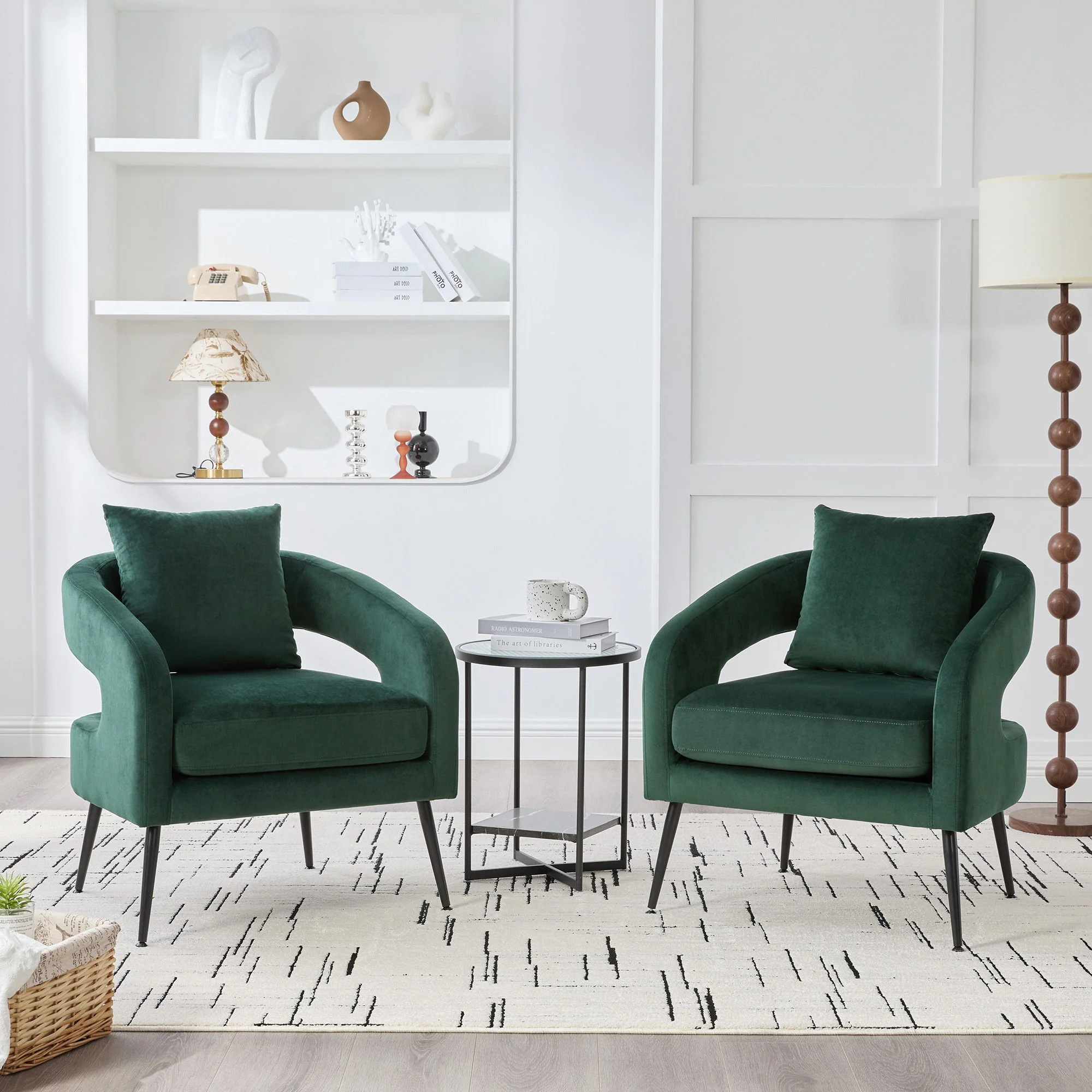 Open Back Accent Chair, Round Sofa Lounge Armchair - Image 23