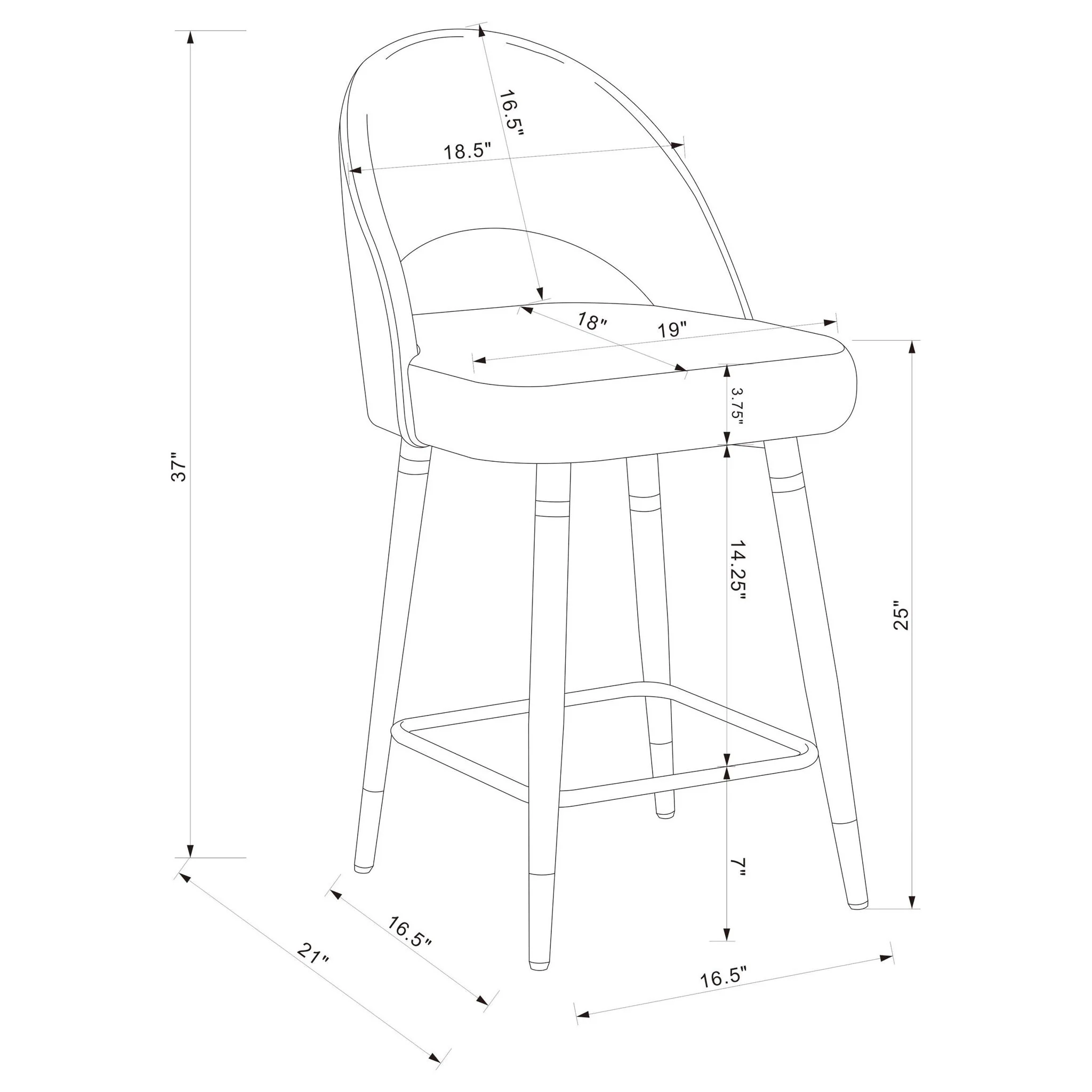 Open Back Counter Height Stools (Set of 2) - Image 10