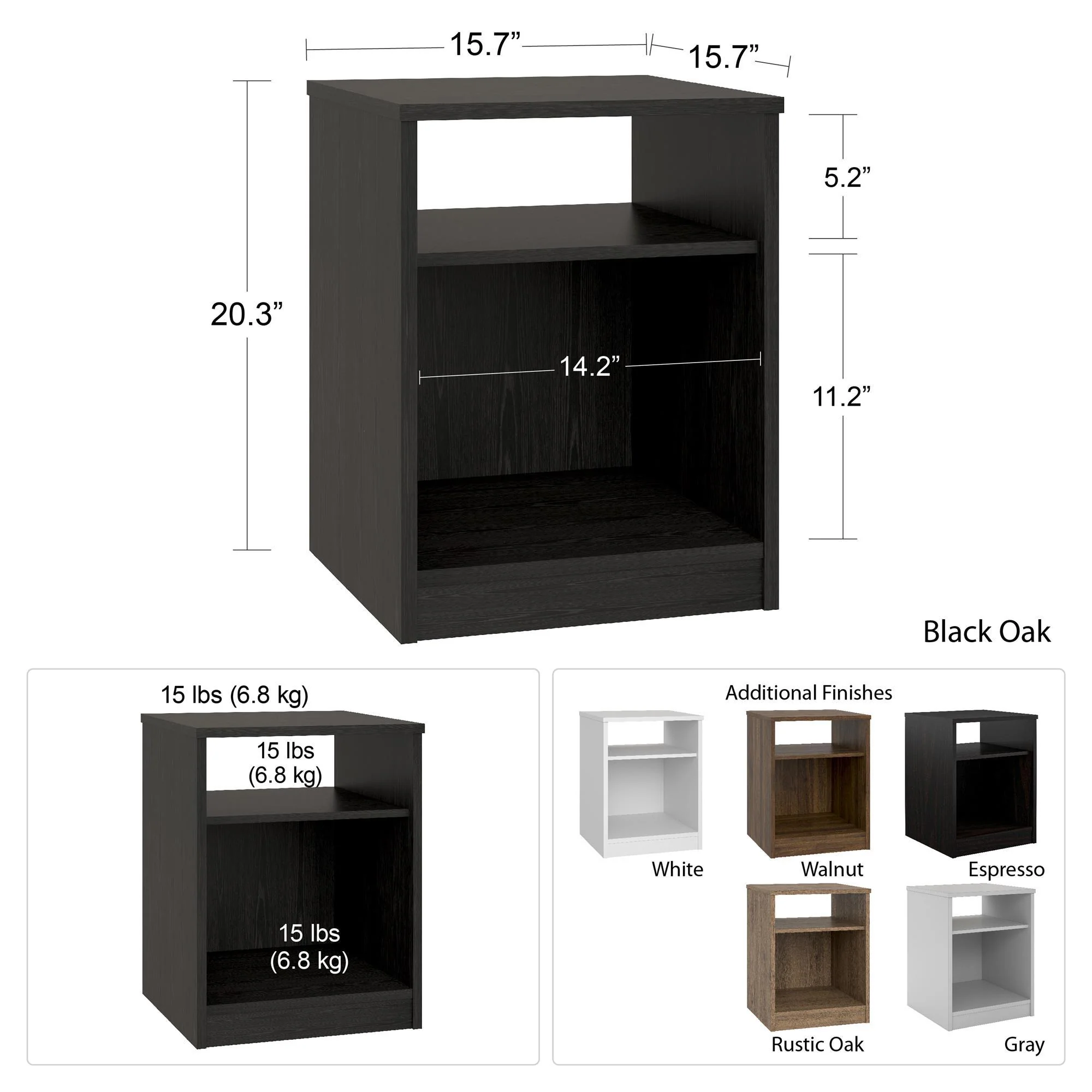 Open Shelf Nightstand - White - Image 7