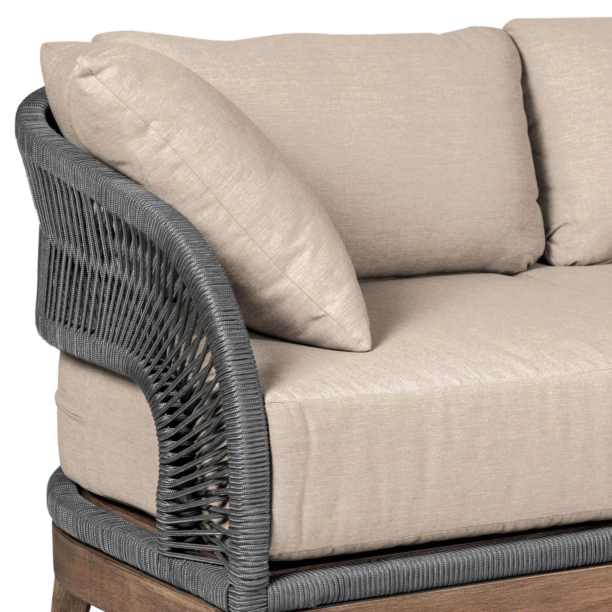 Orbit - Outdoor Patio Sofa - Weathered Eucalyptus / Taupe - Image 6
