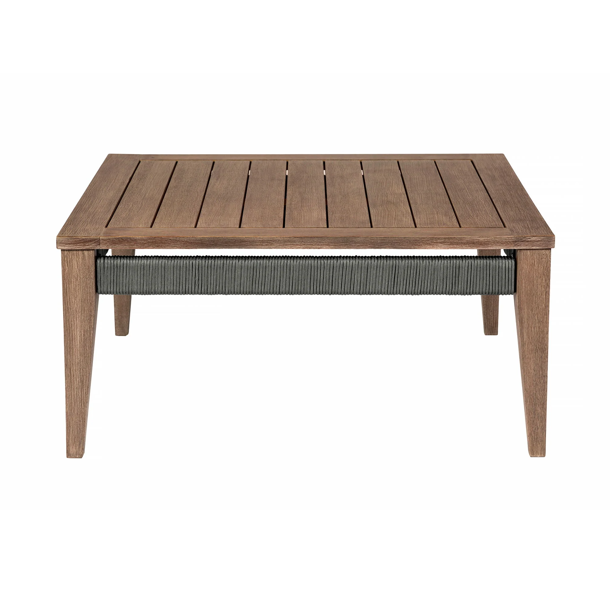 Orbit - Square Outdoor Patio Coffee Table - Weathered Eucalyptus - Image 5