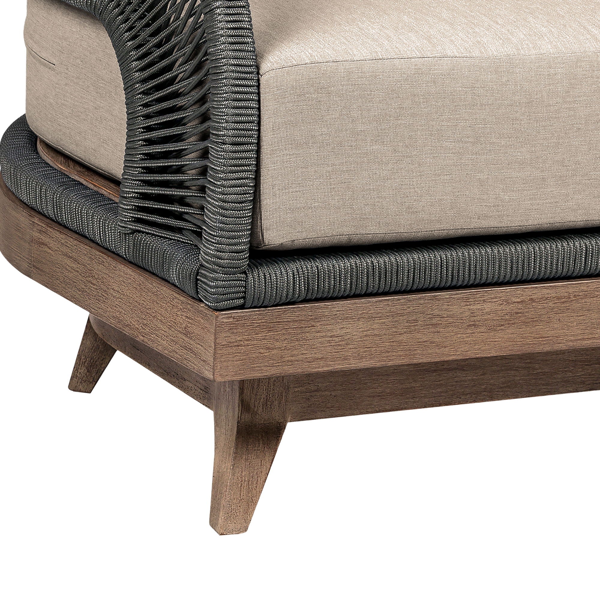 Orbit - Swivel Outdoor Patio Chair - Weathered Eucalyptus / Taupe - Image 5