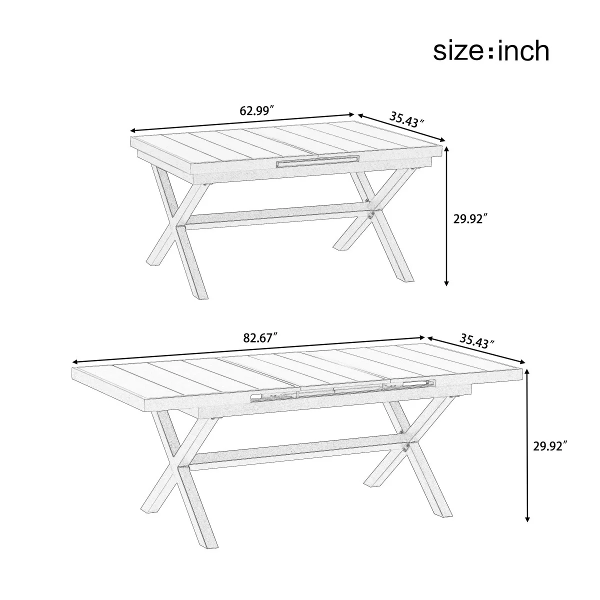 Orinvale 7 Piece Outdoor Dining Set with Woven Tape Chairs and Extendable Table - Image 12