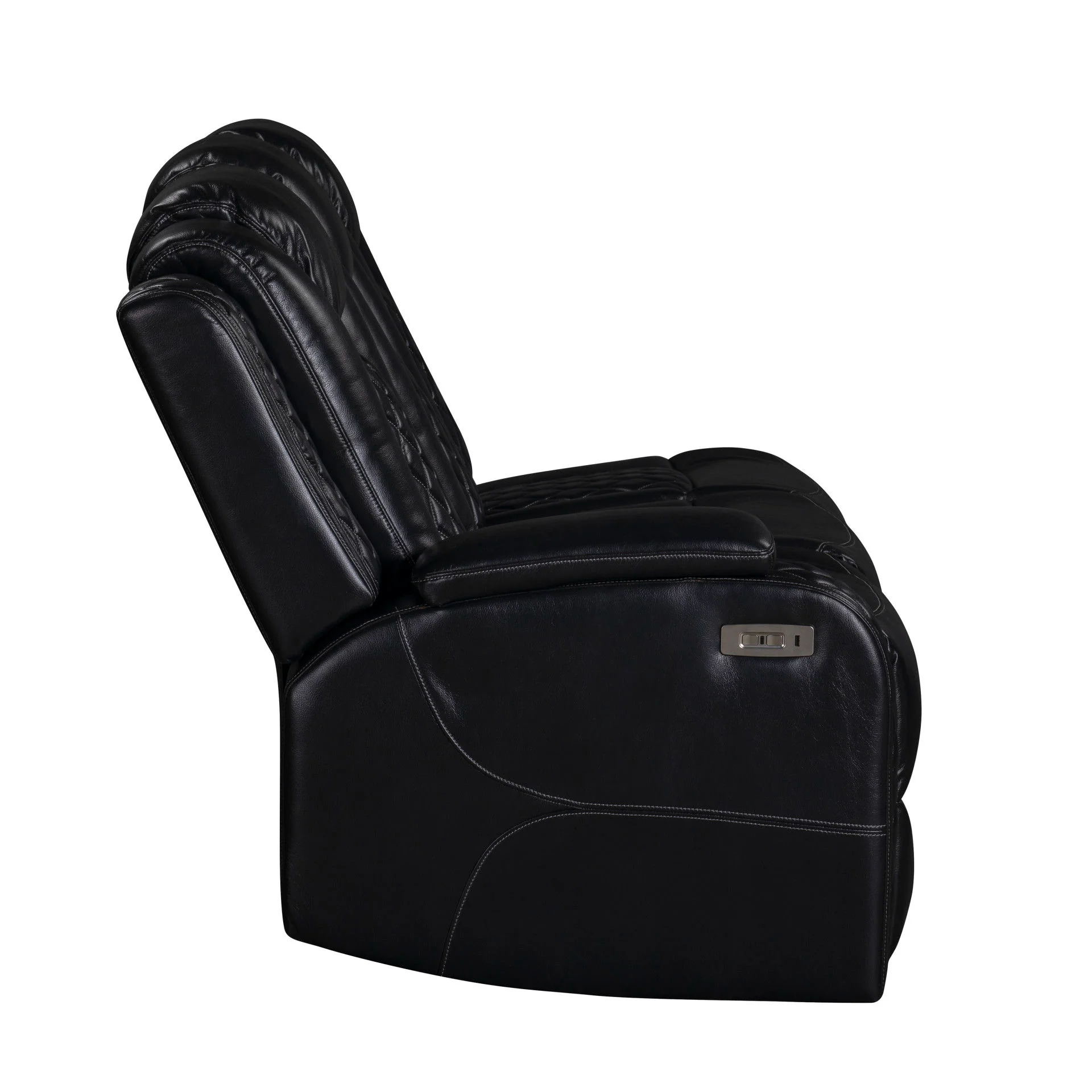 Orion II - LAF Sofa With Power Headrest & Footrest - Black - Image 5