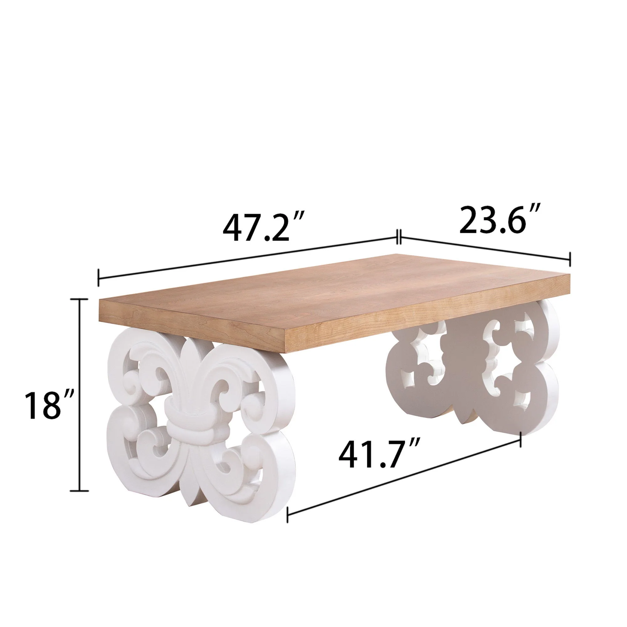 Ornate Scroll Base Coffee Table - Image 4