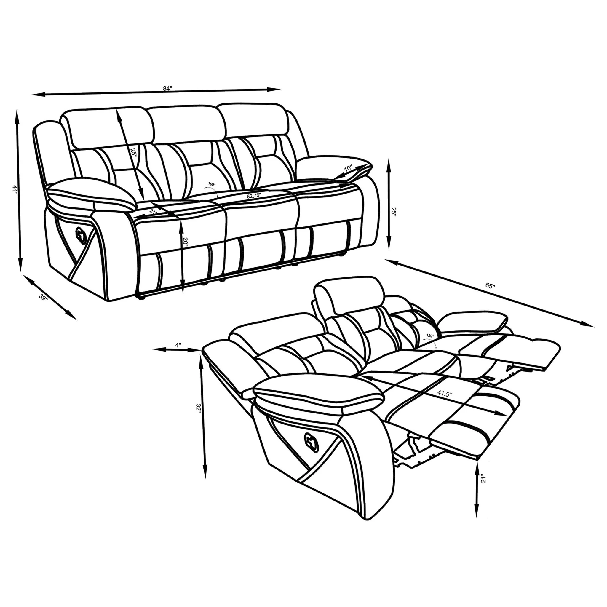 Orson - 2 Piece Reclining Living Room Set In Microfiber With Manual Reclining And Storage Features - Gray - Image 7