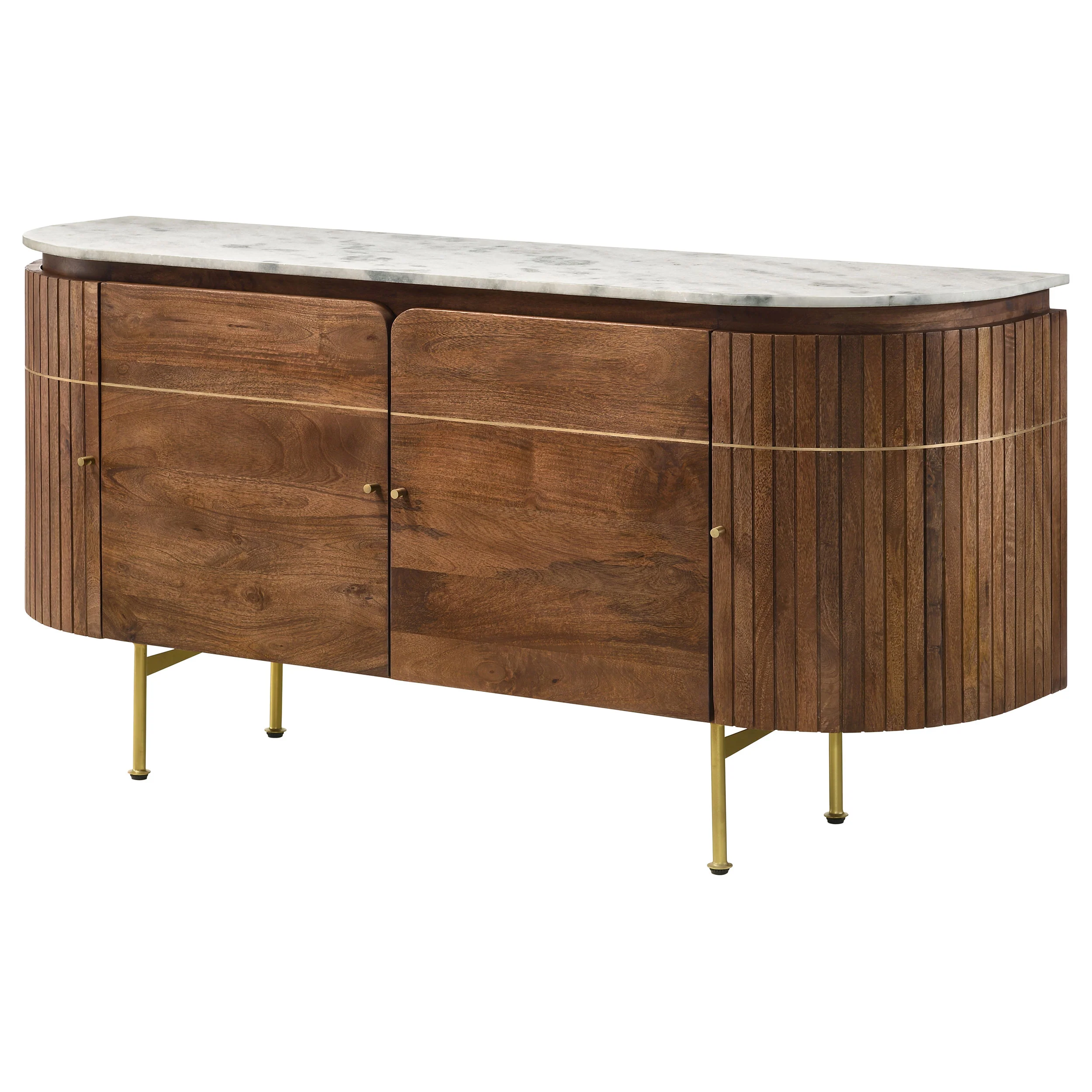 Ortega 4-Door Marble Top Sideboard Buffet Cabinet - Image 6