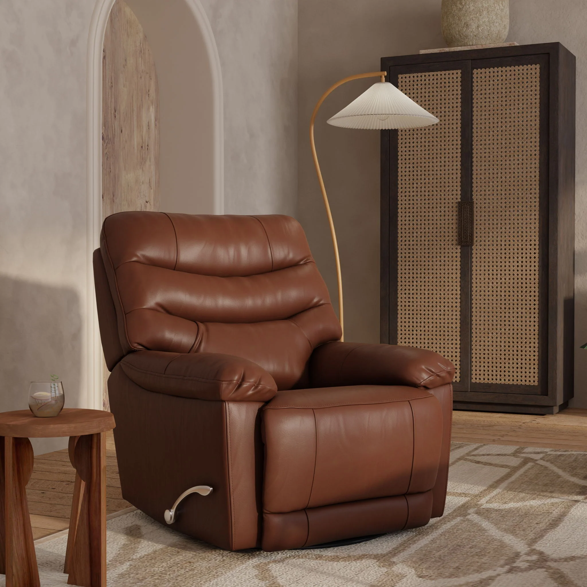 Oslo Antelope - Swivel Glider Recliner With Manual Footrest - Image 22