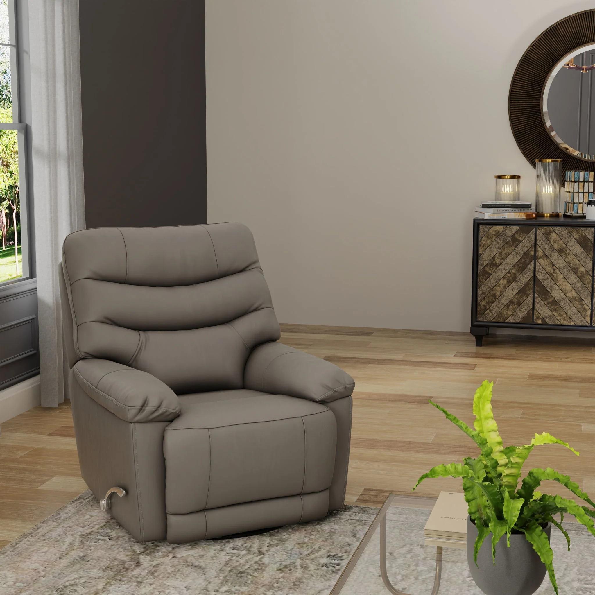 Oslo Antelope - Swivel Glider Recliner With Manual Footrest - Image 24