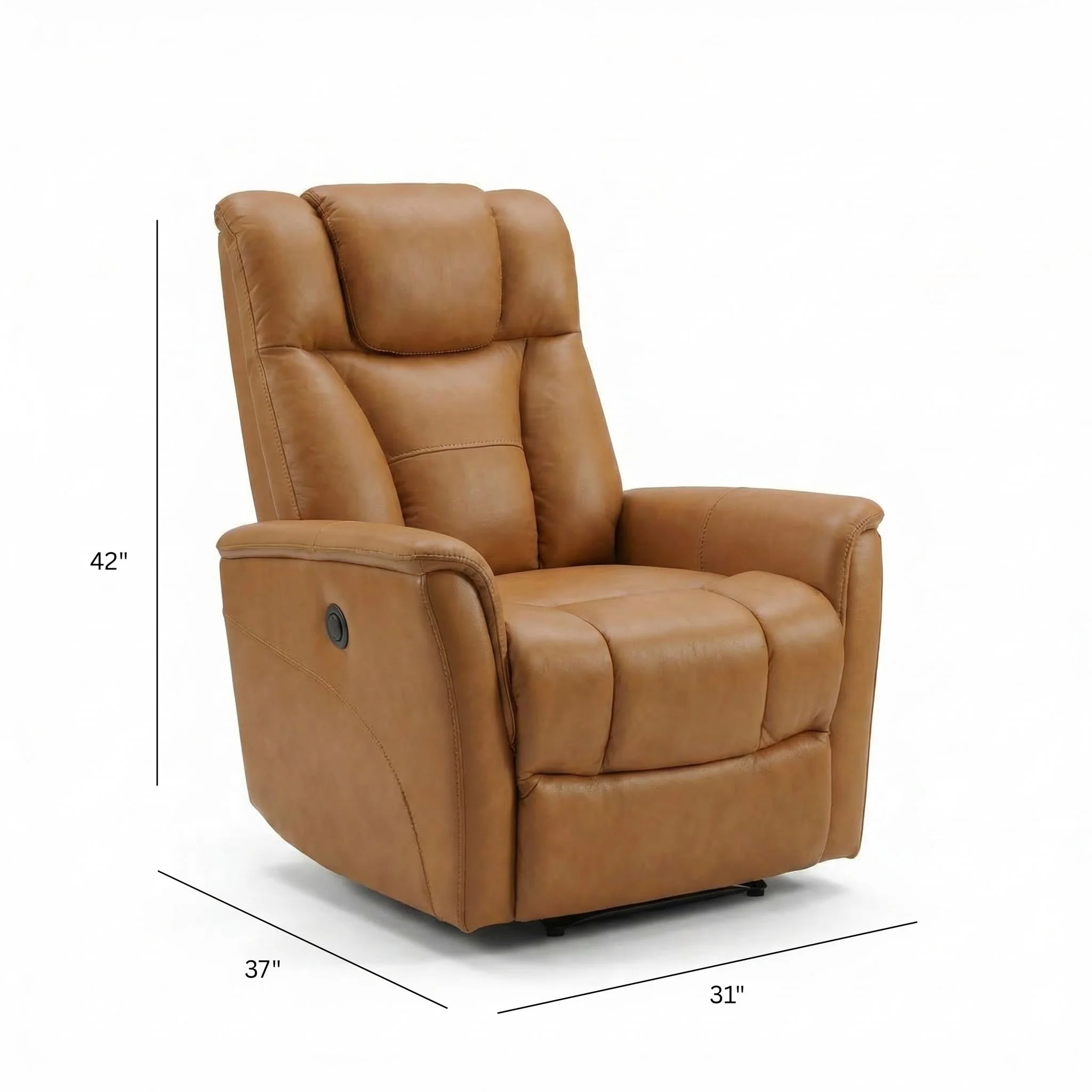 Oslo - Power Recliner With Manual Adjustable Headrest And Power Footrest - Brown - Image 2