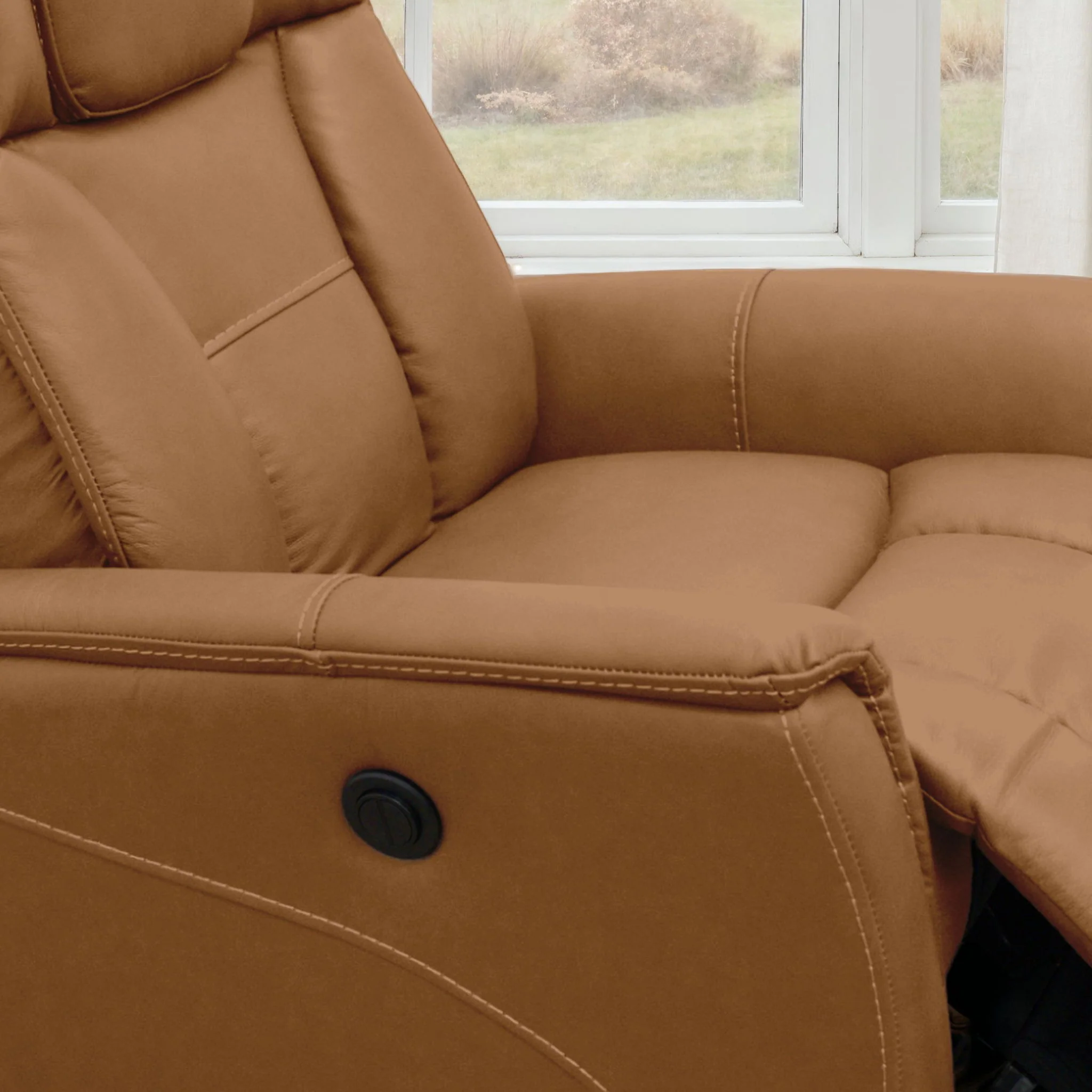 Oslo - Power Recliner With Manual Adjustable Headrest And Power Footrest - Brown - Image 4
