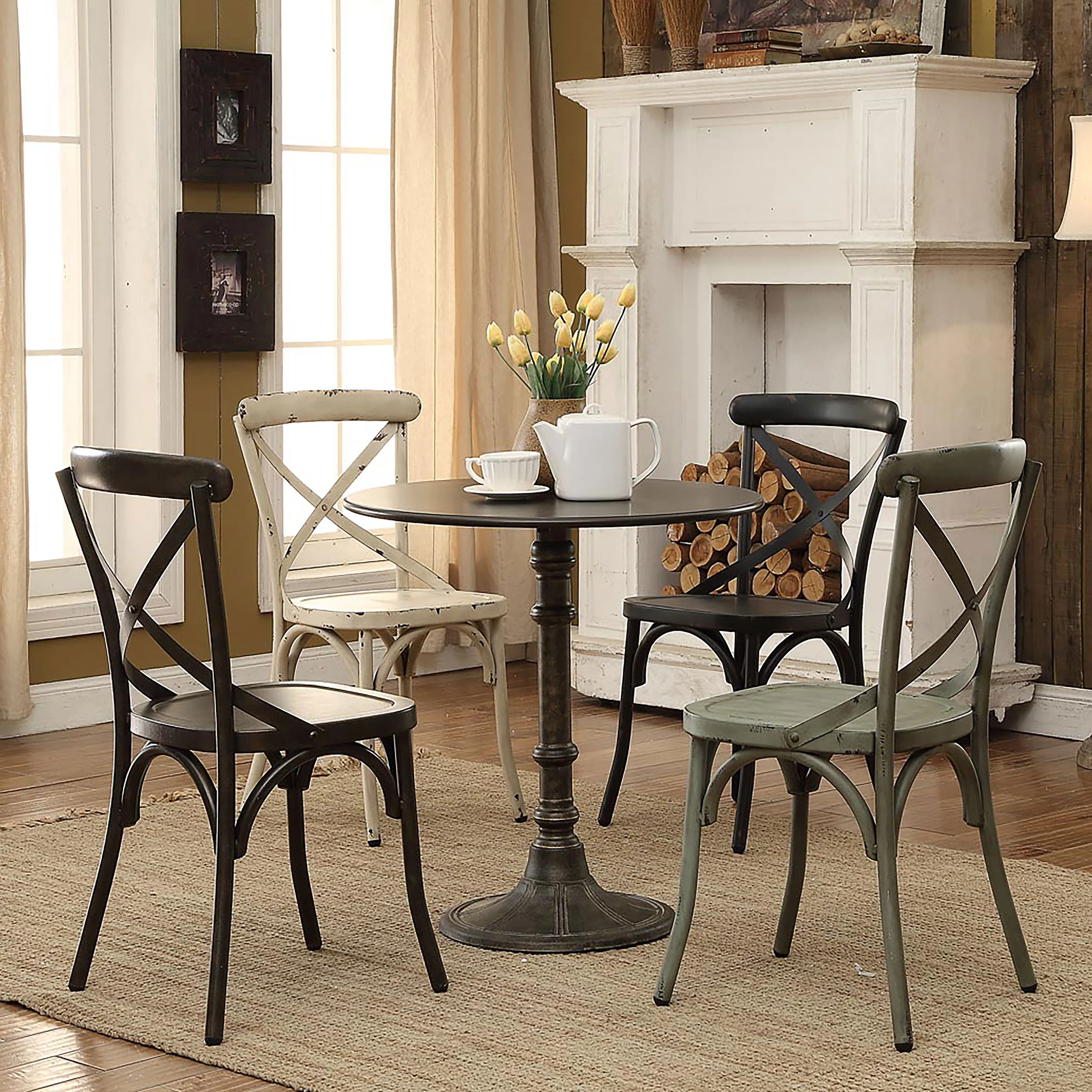 Oswego Round 30-inch Bistro Dining Table Bronze - Image 6