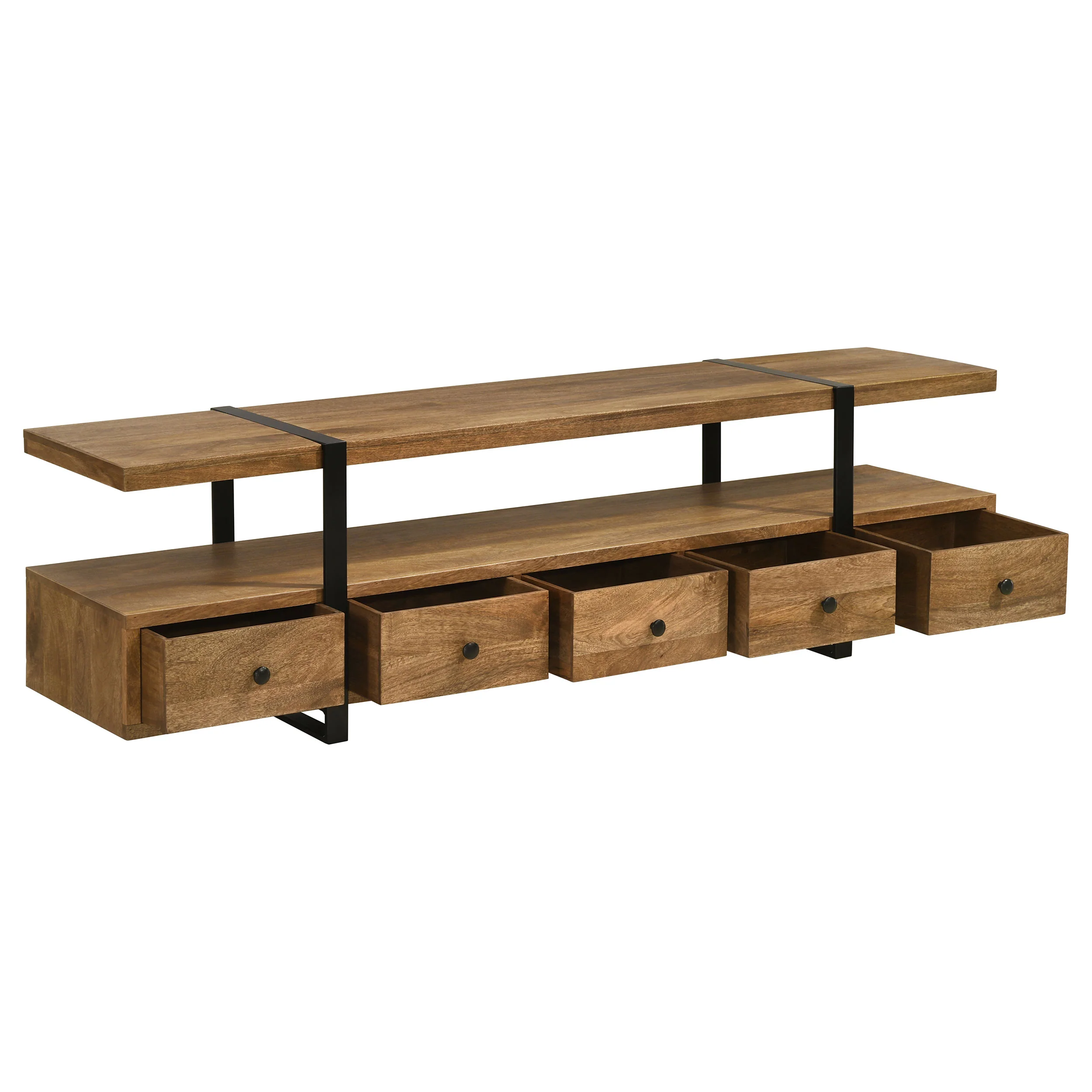 Otto 5-Drawer Mango Wood TV Stand - 70 Inch Brown - Image 3