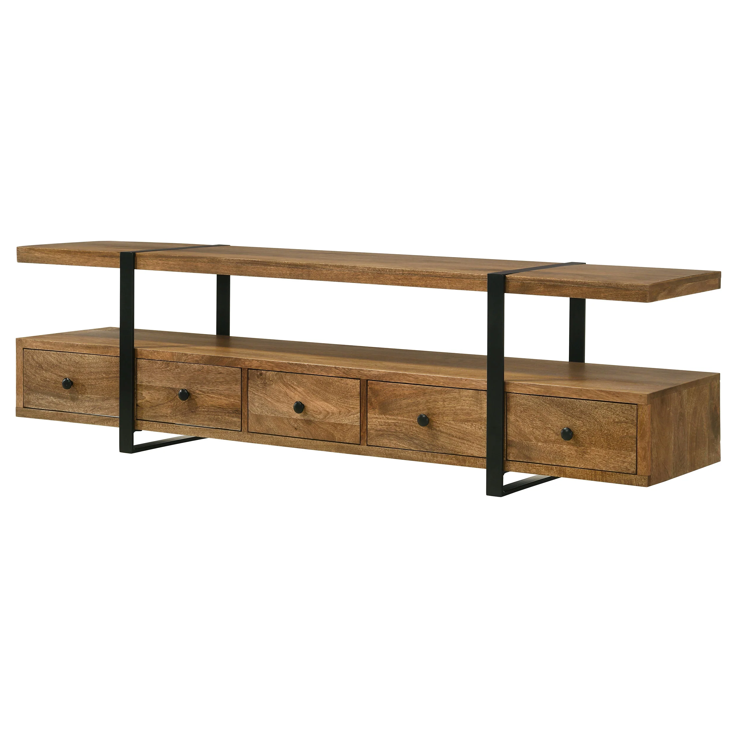 Otto 5-Drawer Mango Wood TV Stand - 70 Inch Brown - Image 6