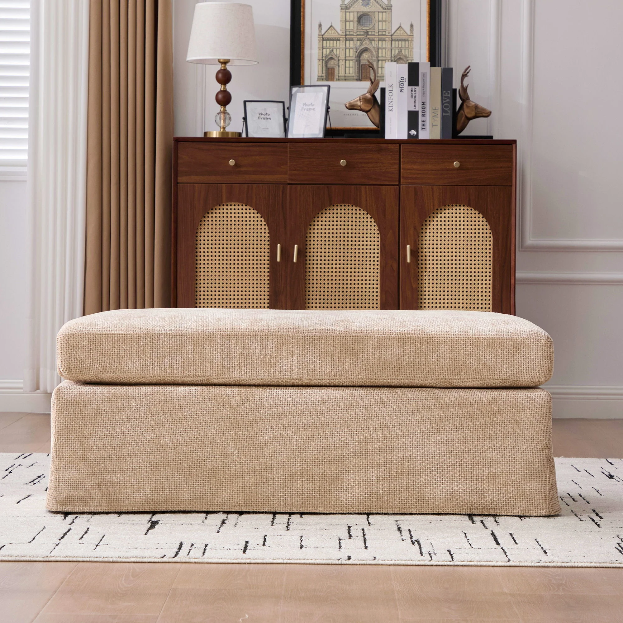 Ottoman Foot Stool With Metal Legs - Image 17