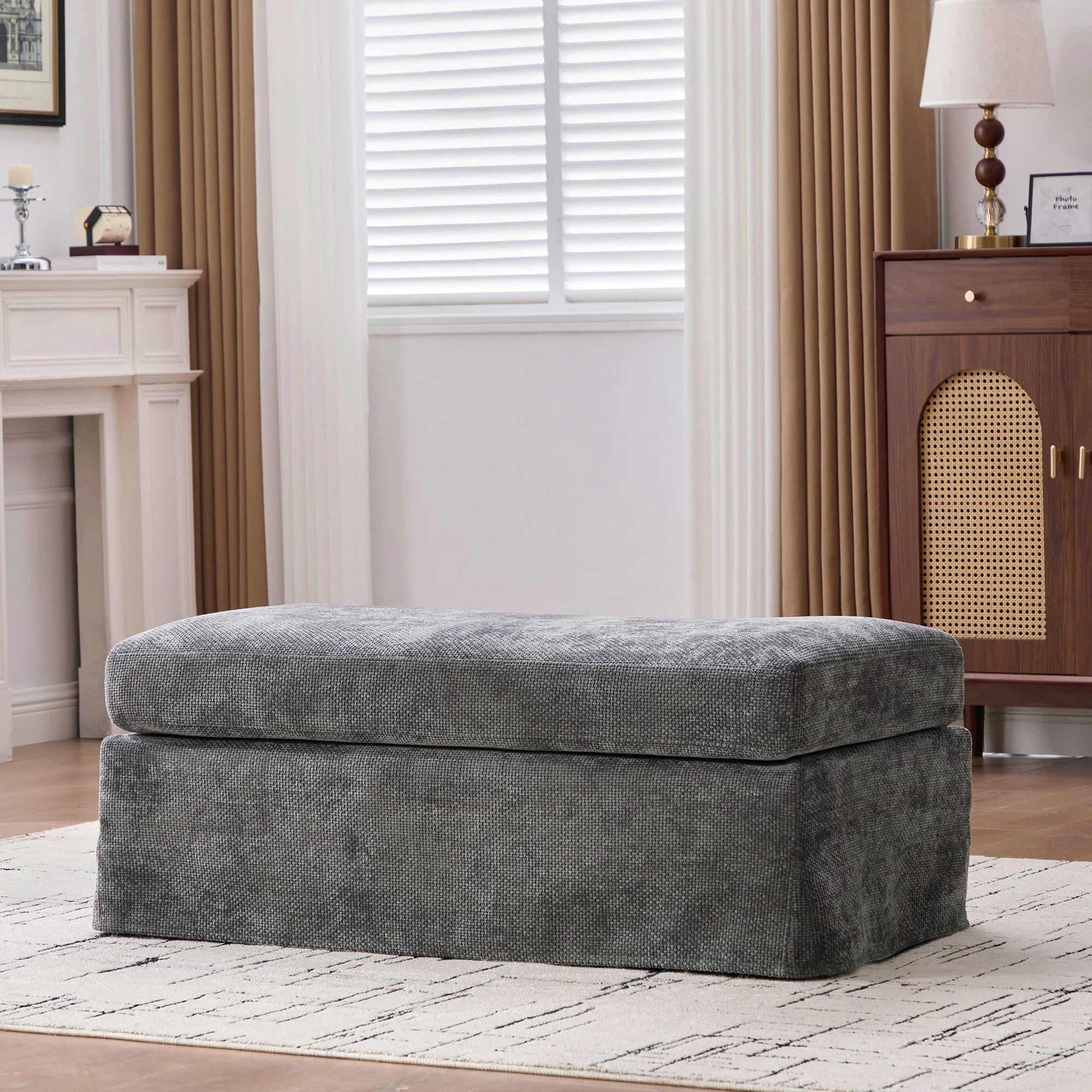Ottoman Foot Stool With Metal Legs - Image 18