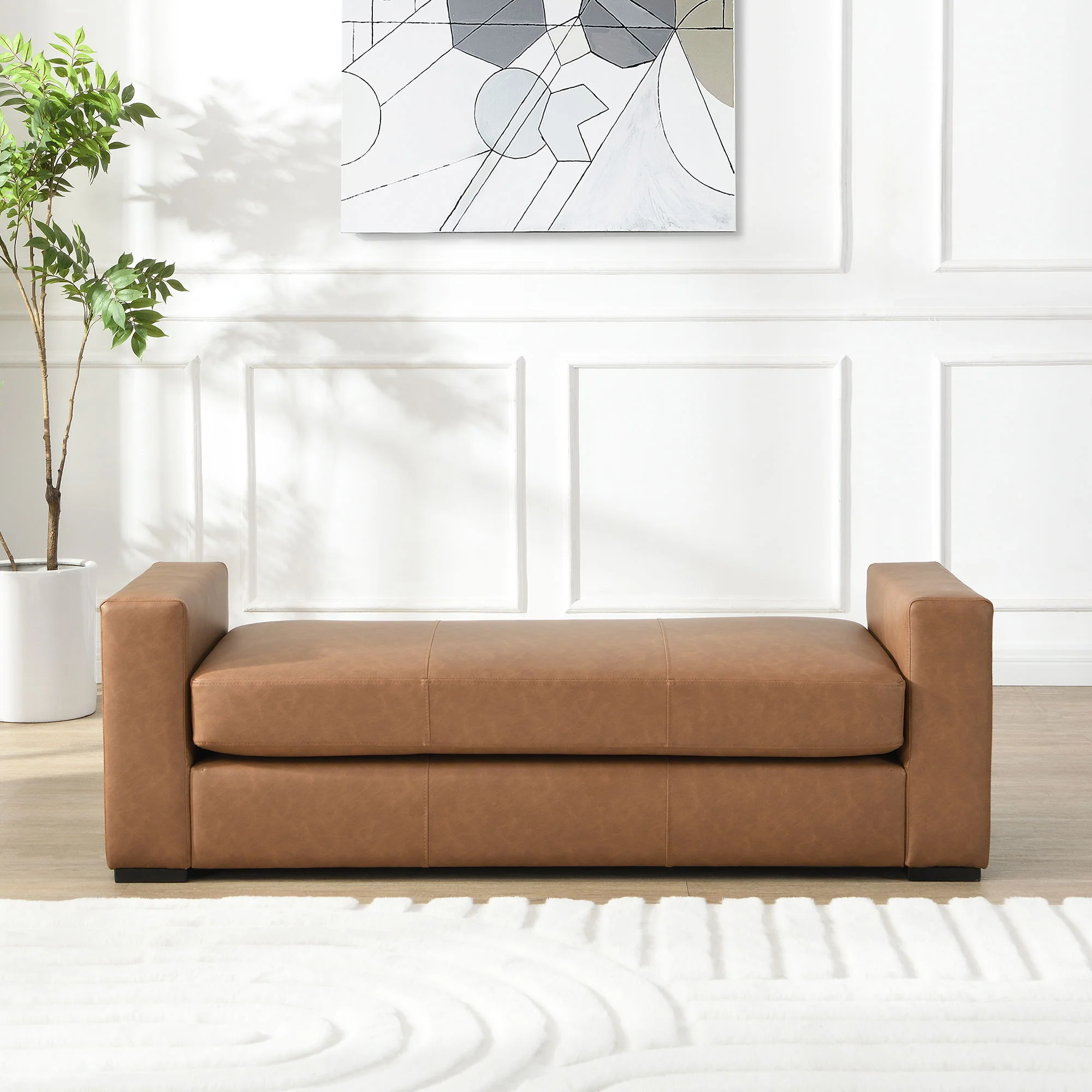 Ottoman With Unique Armrest Design For Living Spaces - Image 6