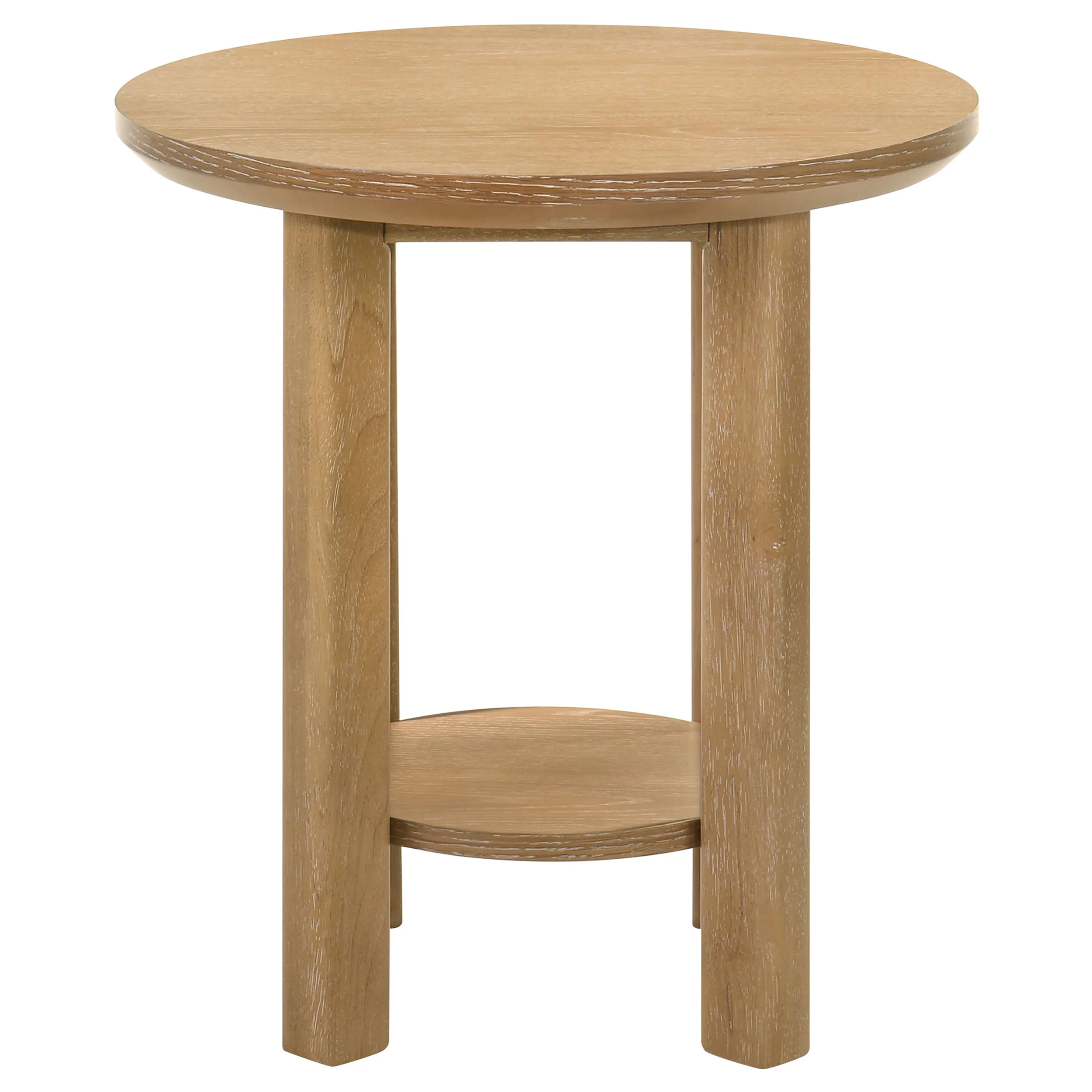 Ottowa 2-Piece Round Wood Coffee Table Set Light Oak - Image 2