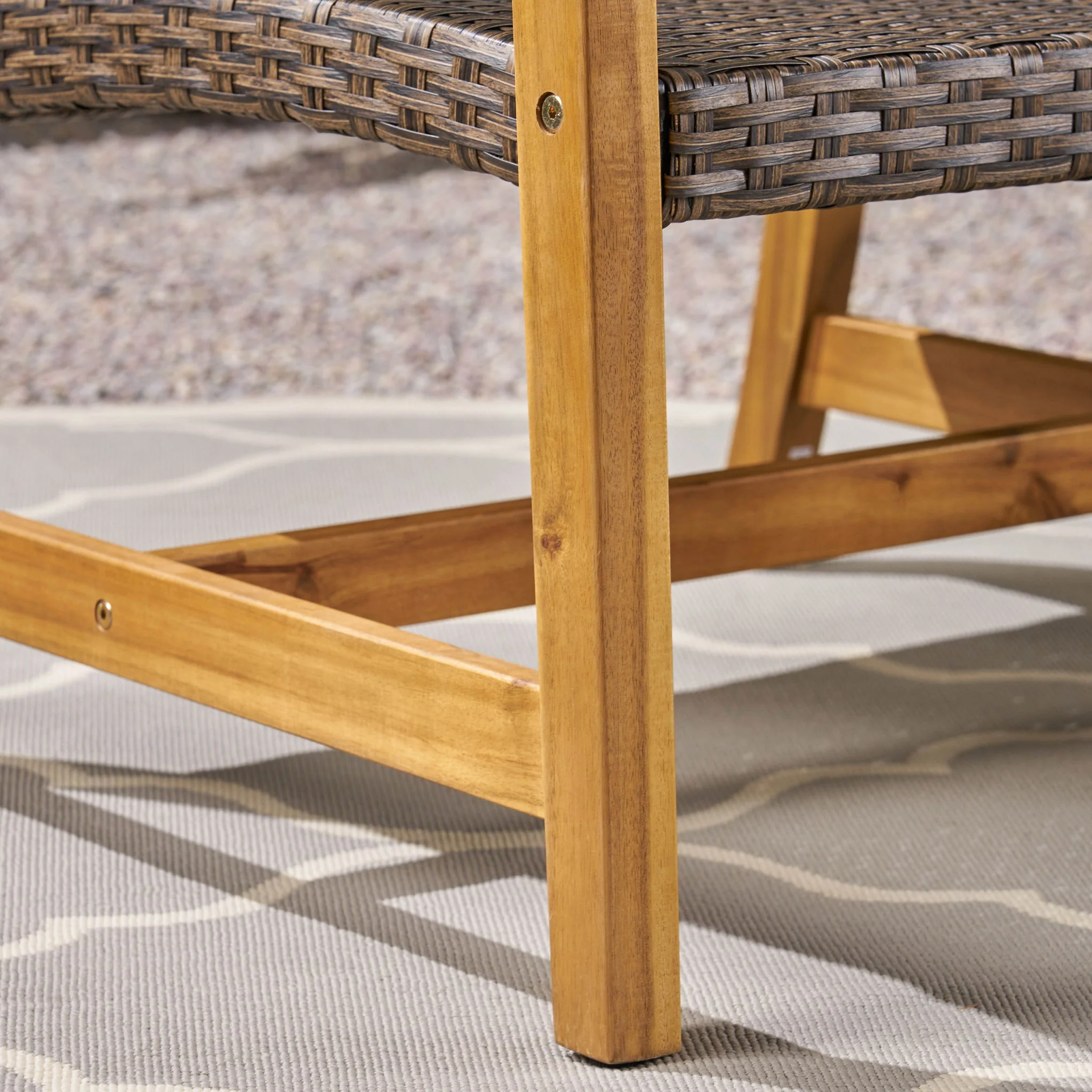 Outdoor 3 Seater Sofa With Rattan Cover - Gray - Image 5