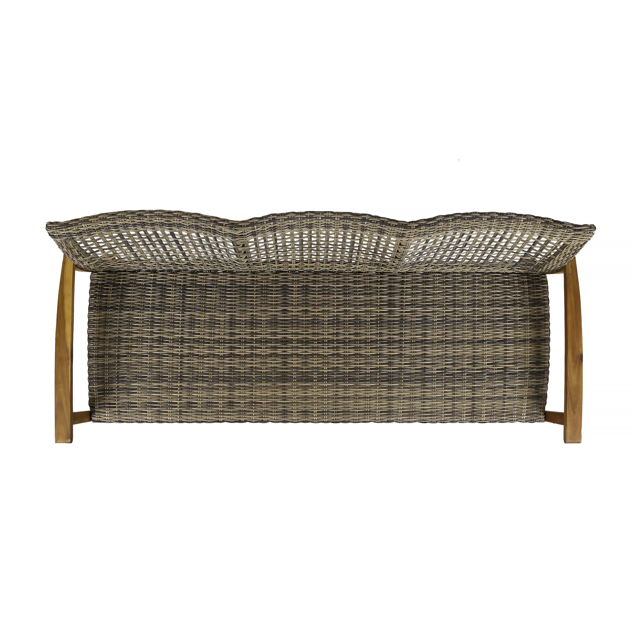 Outdoor 3 Seater Sofa With Rattan Cover - Gray - Image 9