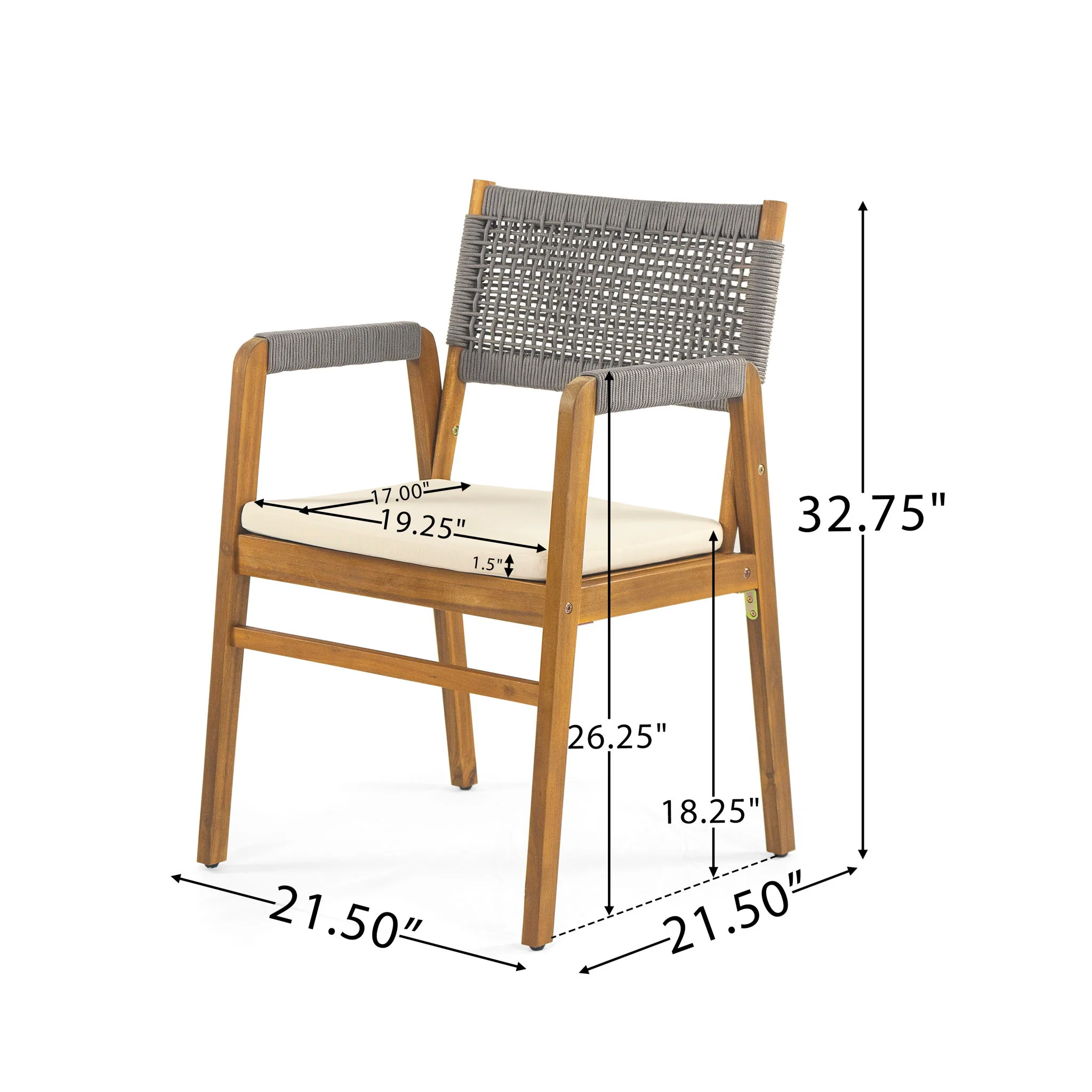Outdoor 7 Piece Dining Set With Rope Woven Armchairs - Image 10