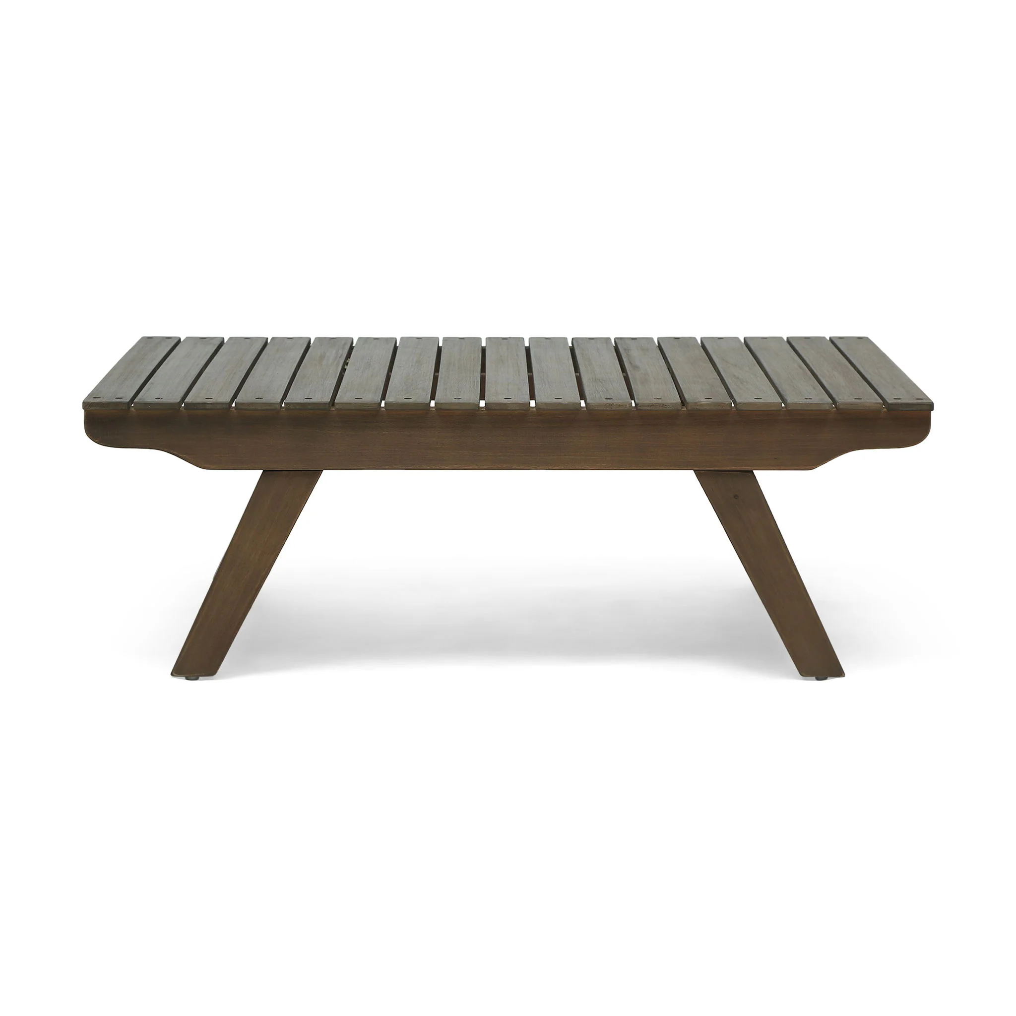 Outdoor Acacia Wood Coffee Table With Open Slat Design - Image 3