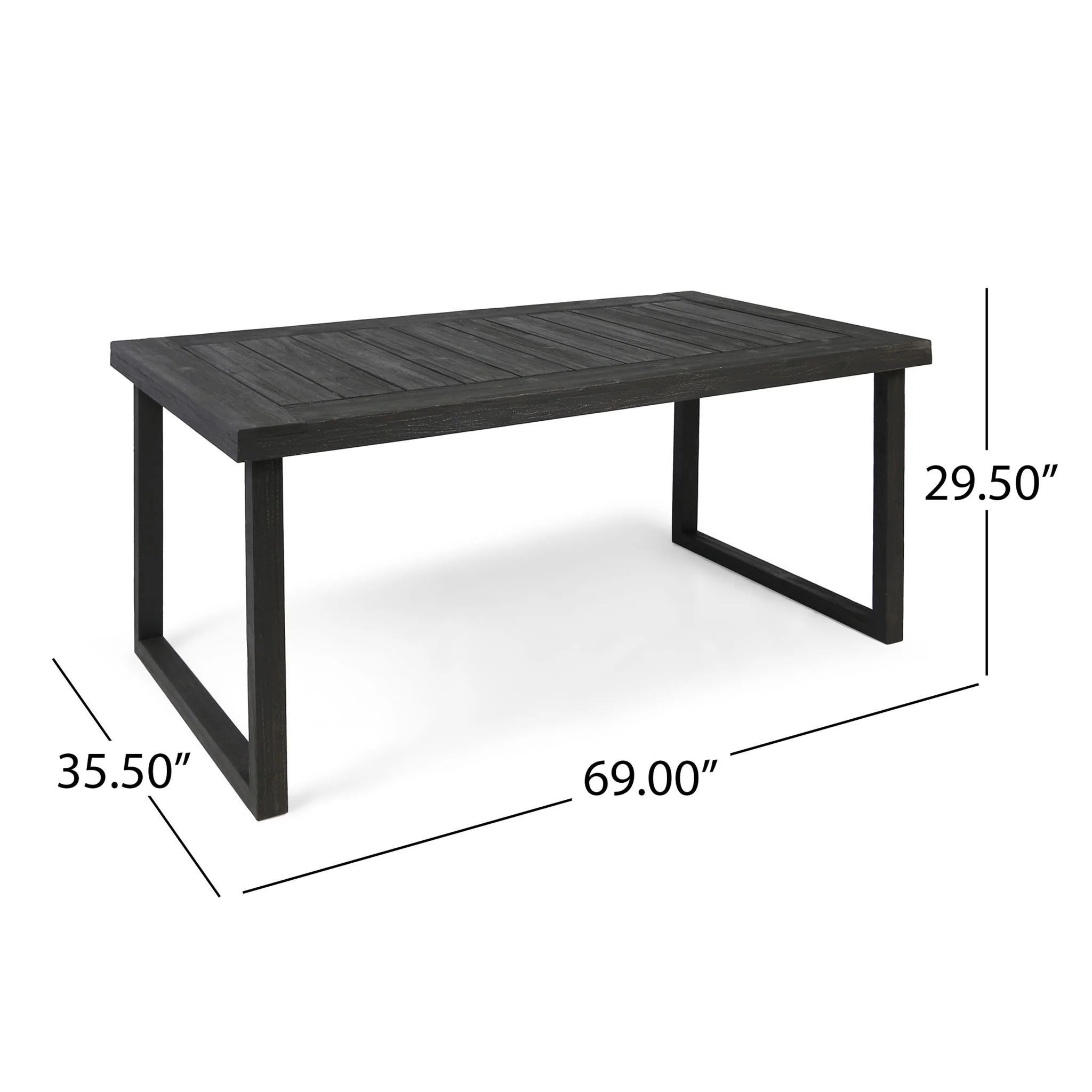 Outdoor Acacia Wood Dining Table, Sandblast Finish - Image 7