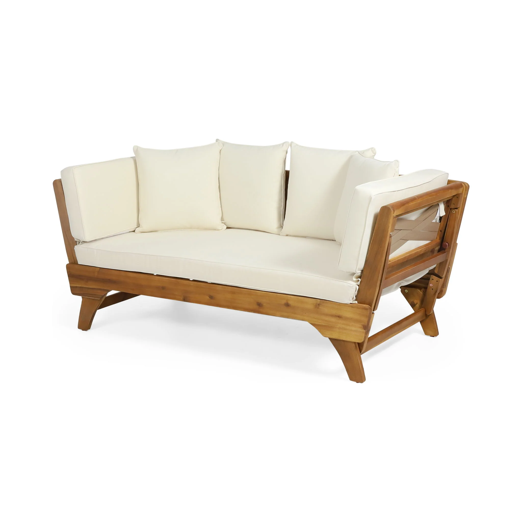 Outdoor Acacia Wood Expandable Daybed With Cushions - Image 18