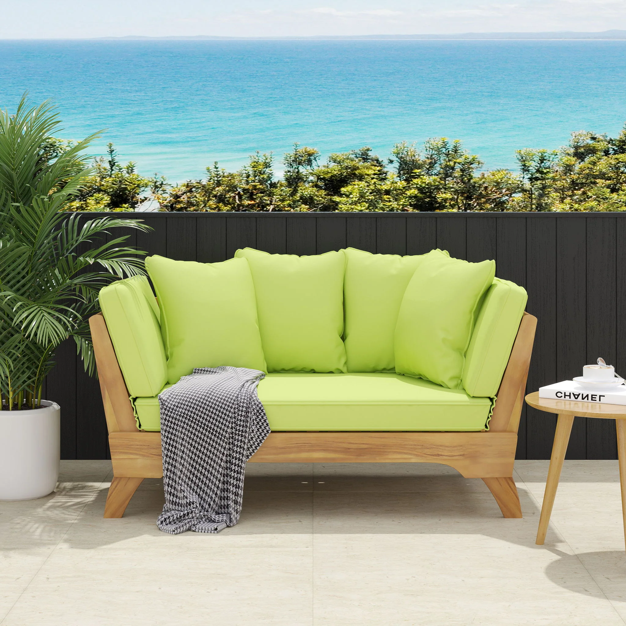 Outdoor Acacia Wood Expandable Daybed With Cushions - Image 23