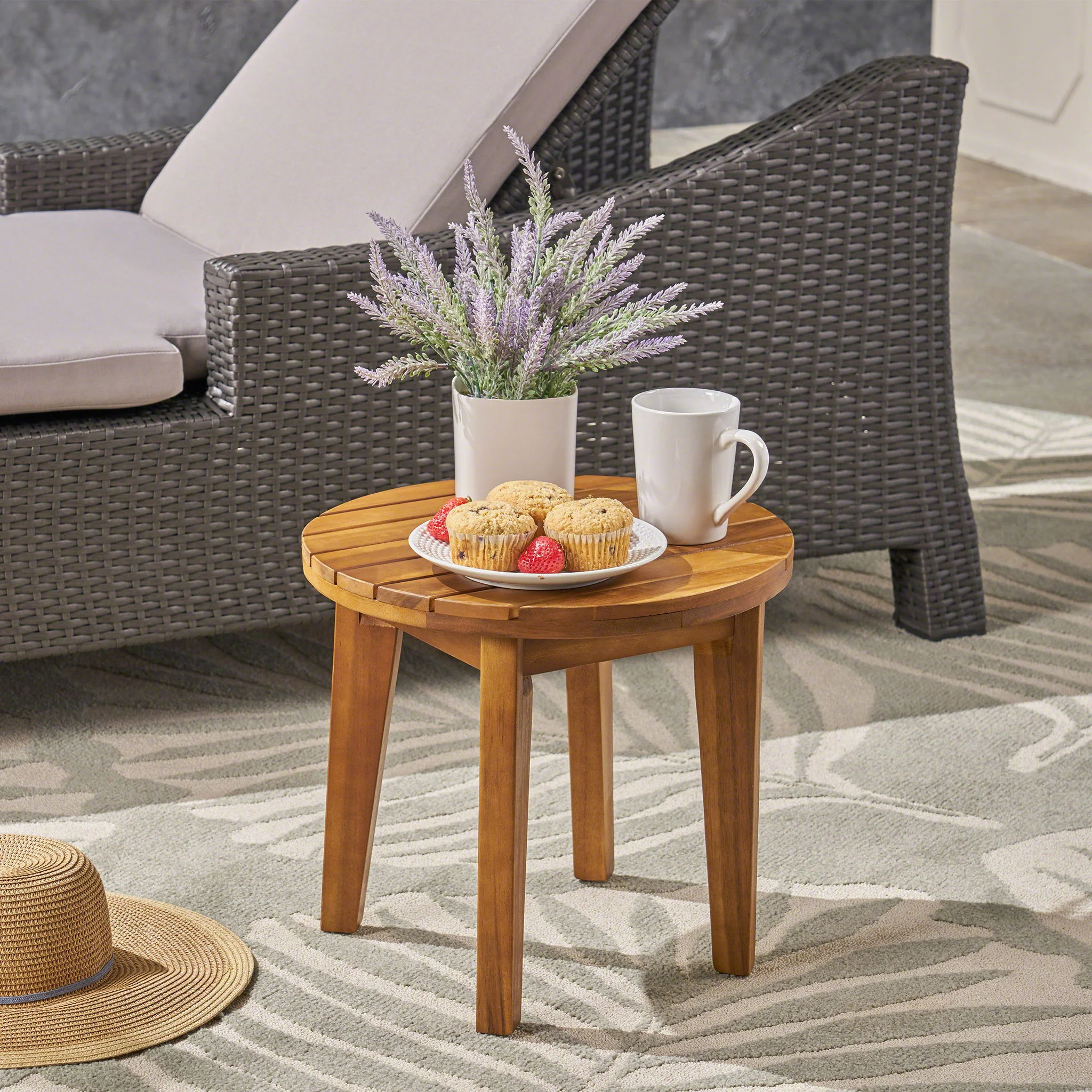 Outdoor Acacia Wood Side Table With Weather Resistance - Image 5