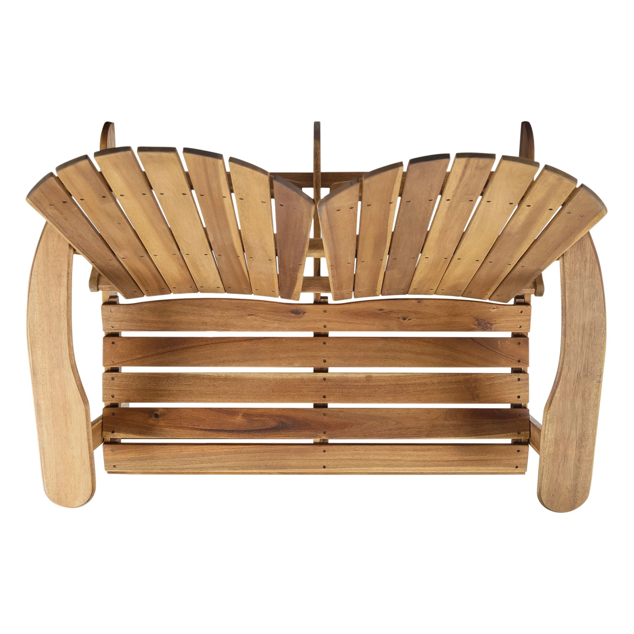 Outdoor Adirondack Rocking Loveseat With Hand Crafted Details - Image 16