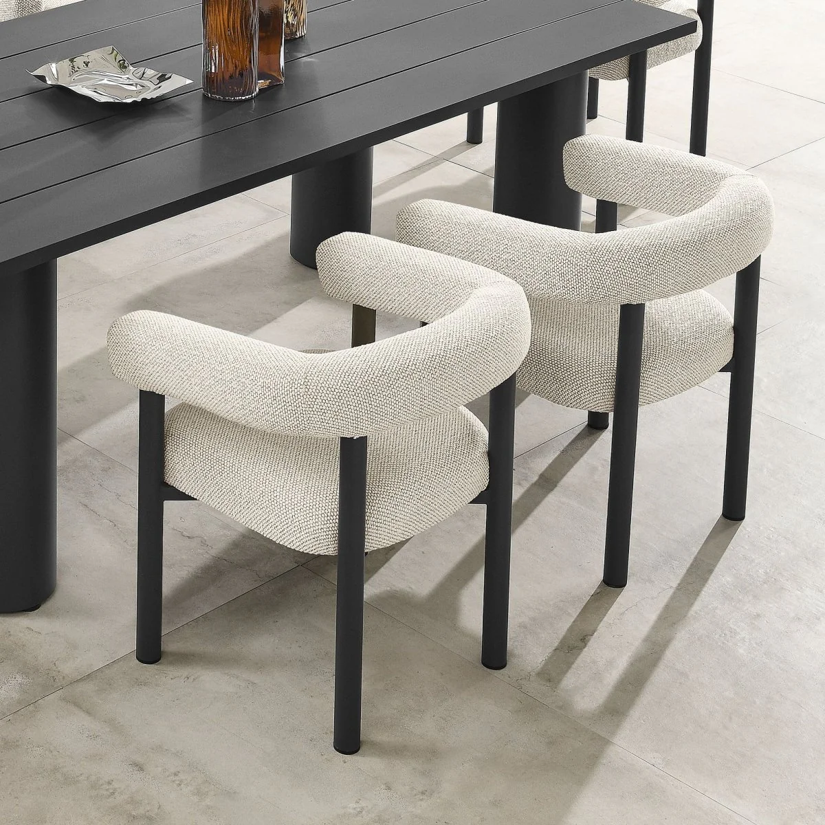 Outdoor Aluminum Dining Armchairs with Cushions - Weather-Resistant Patio Dining Seating - Image 11