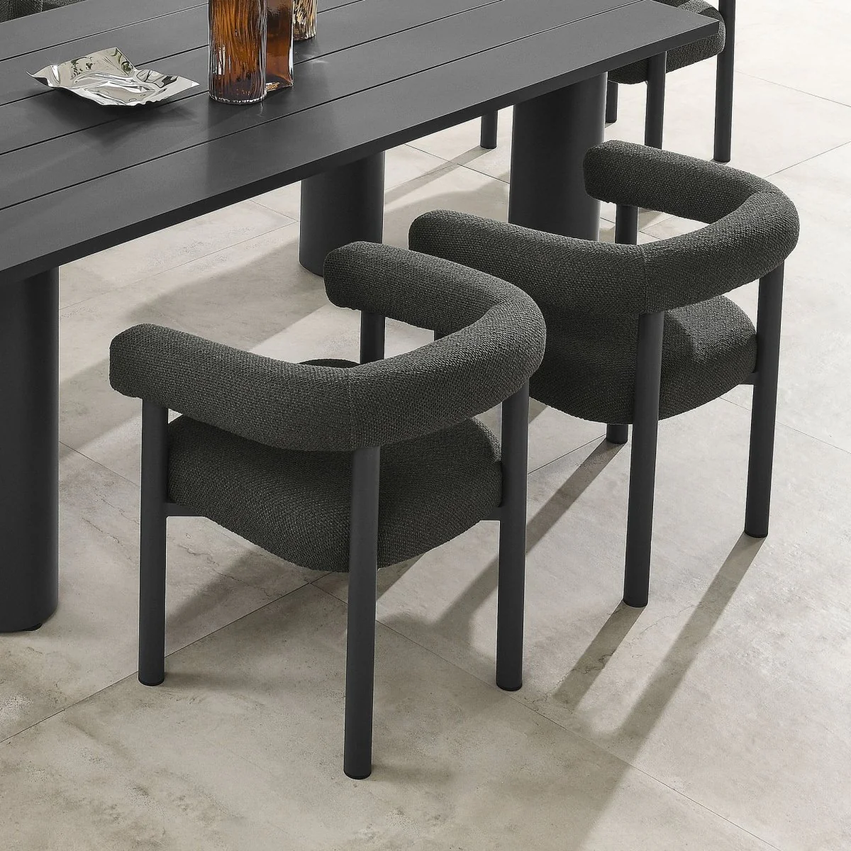 Outdoor Aluminum Dining Armchairs with Cushions - Weather-Resistant Patio Dining Seating - Image 22
