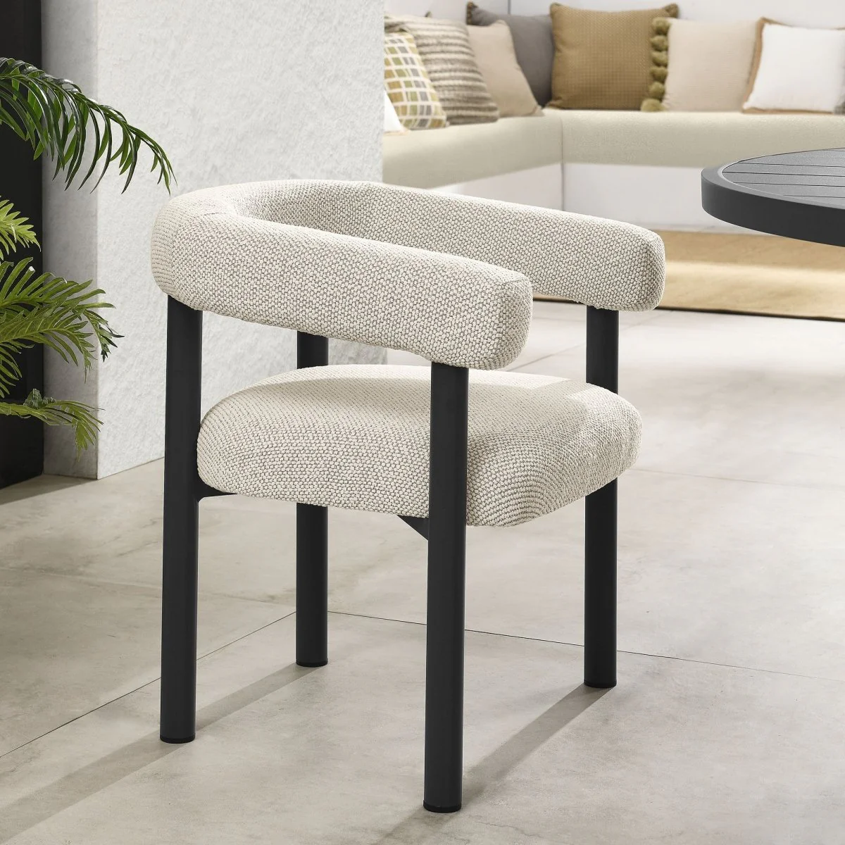 Outdoor Aluminum Dining Armchairs with Cushions - Weather-Resistant Patio Dining Seating - Image 4