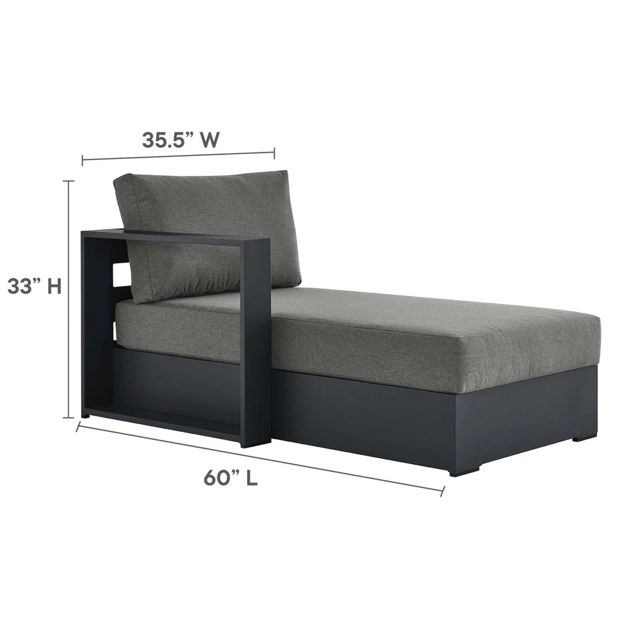 Outdoor Aluminum Left-Facing Chaise Lounge for Patio and Poolside with Adjustable Back - Image 21