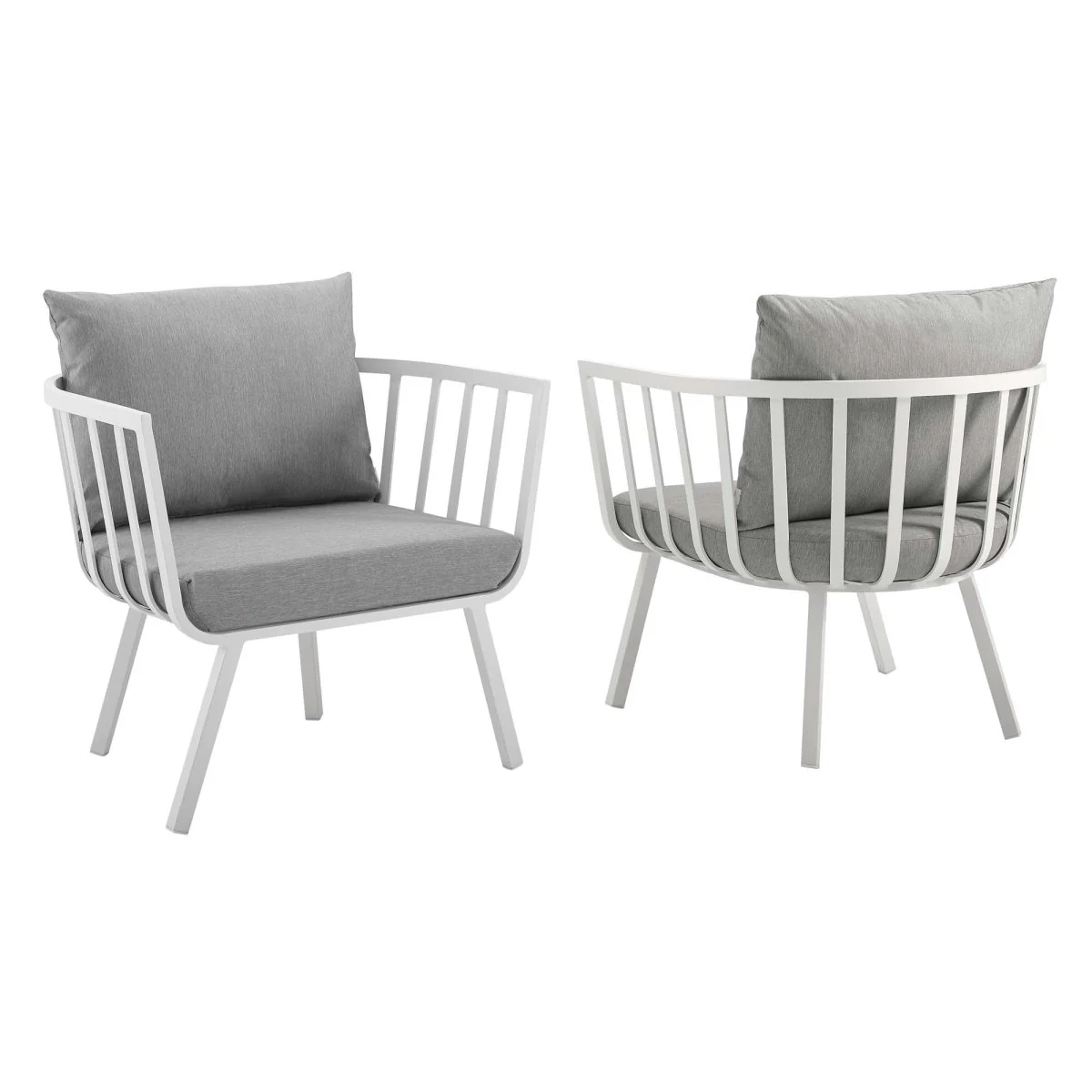 Outdoor Aluminum Patio Armchair Set of 2 Durable Weather-Resistant Seating for Porch - Image 17