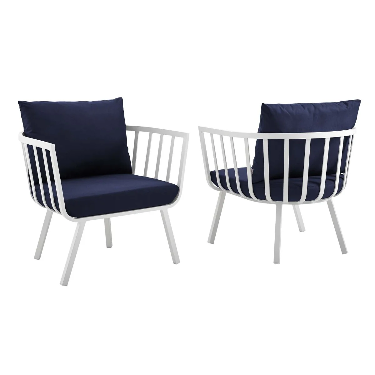 Outdoor Aluminum Patio Armchair Set of 2 Durable Weather-Resistant Seating for Porch - Image 25