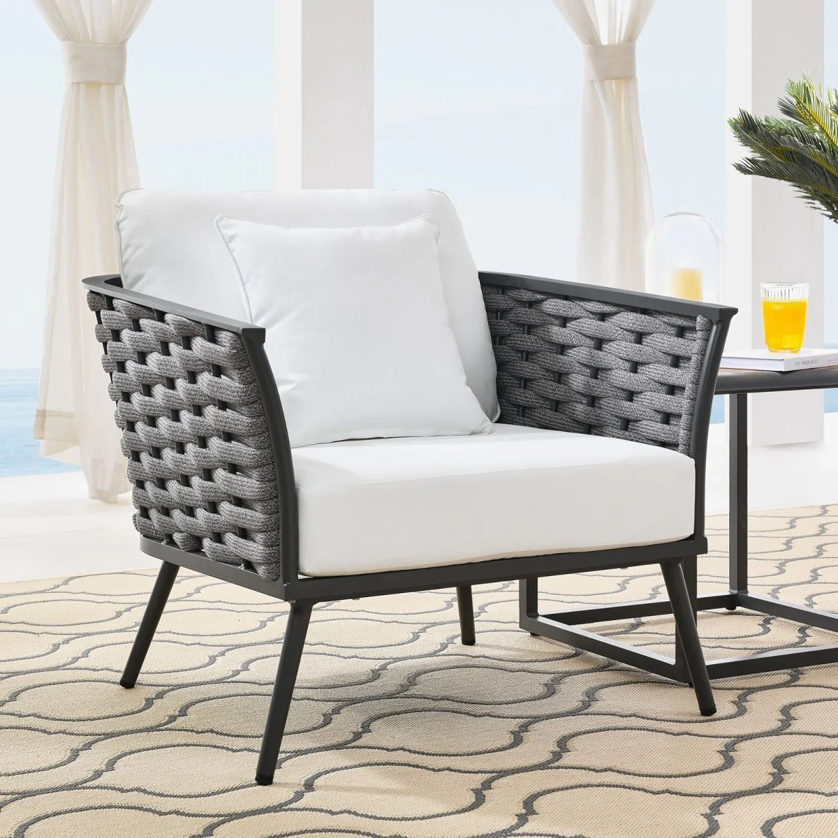 Outdoor Aluminum Patio Armchair — Weather-Resistant Design for Porch, Patio and Deck - Image 7