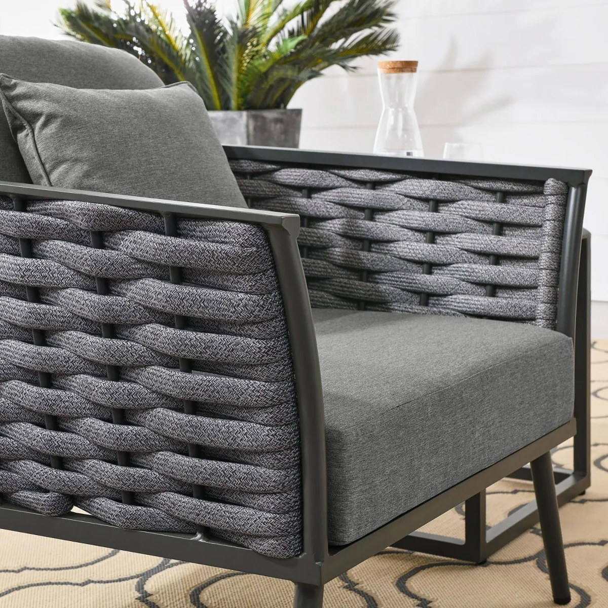 Outdoor Aluminum Patio Armchair — Weather-Resistant Design for Porch, Patio and Deck - Image 9
