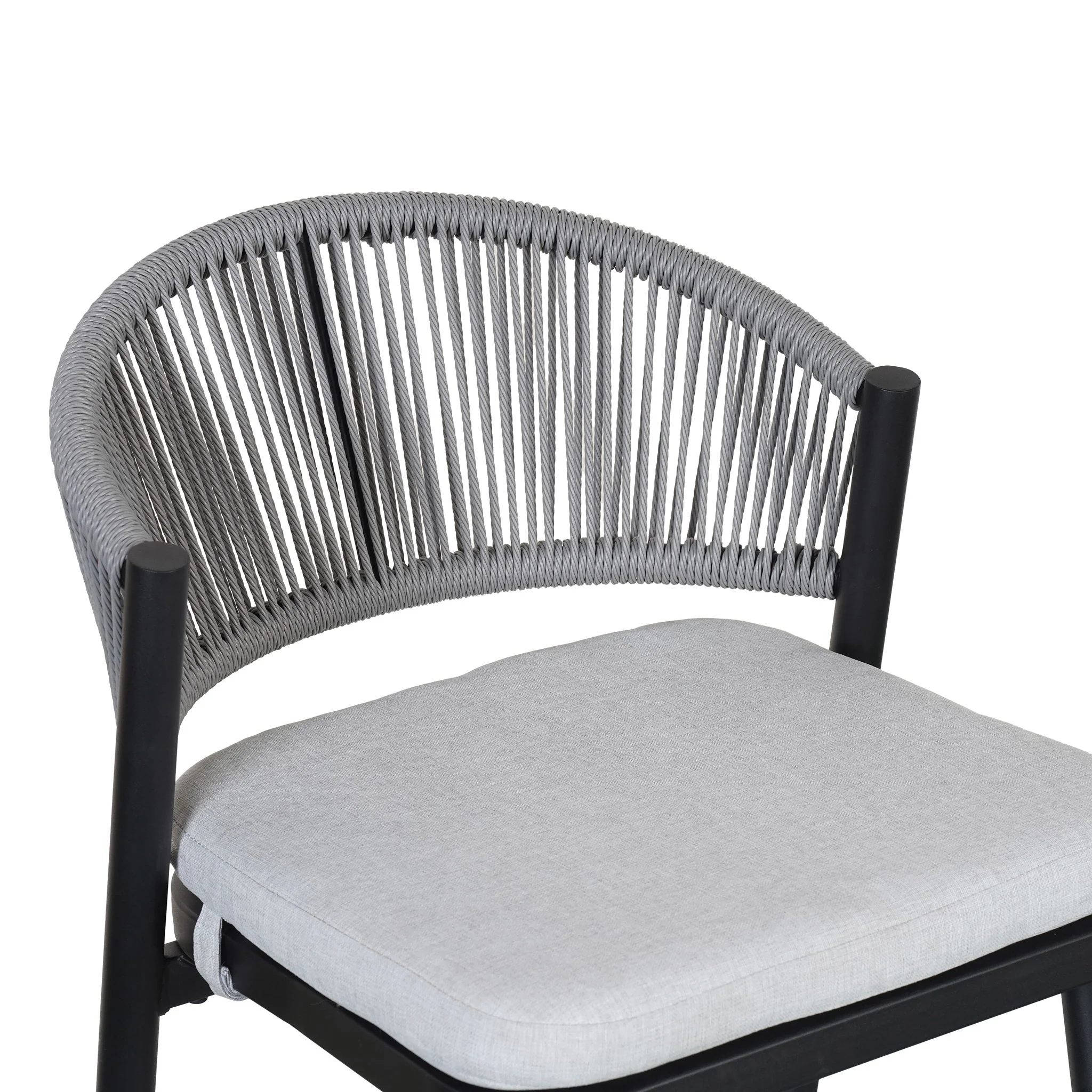 Outdoor Bar Height Metal Frame Counter Stools With Scallop Shaped Backrest & Water Resistant Cushions - Image 27