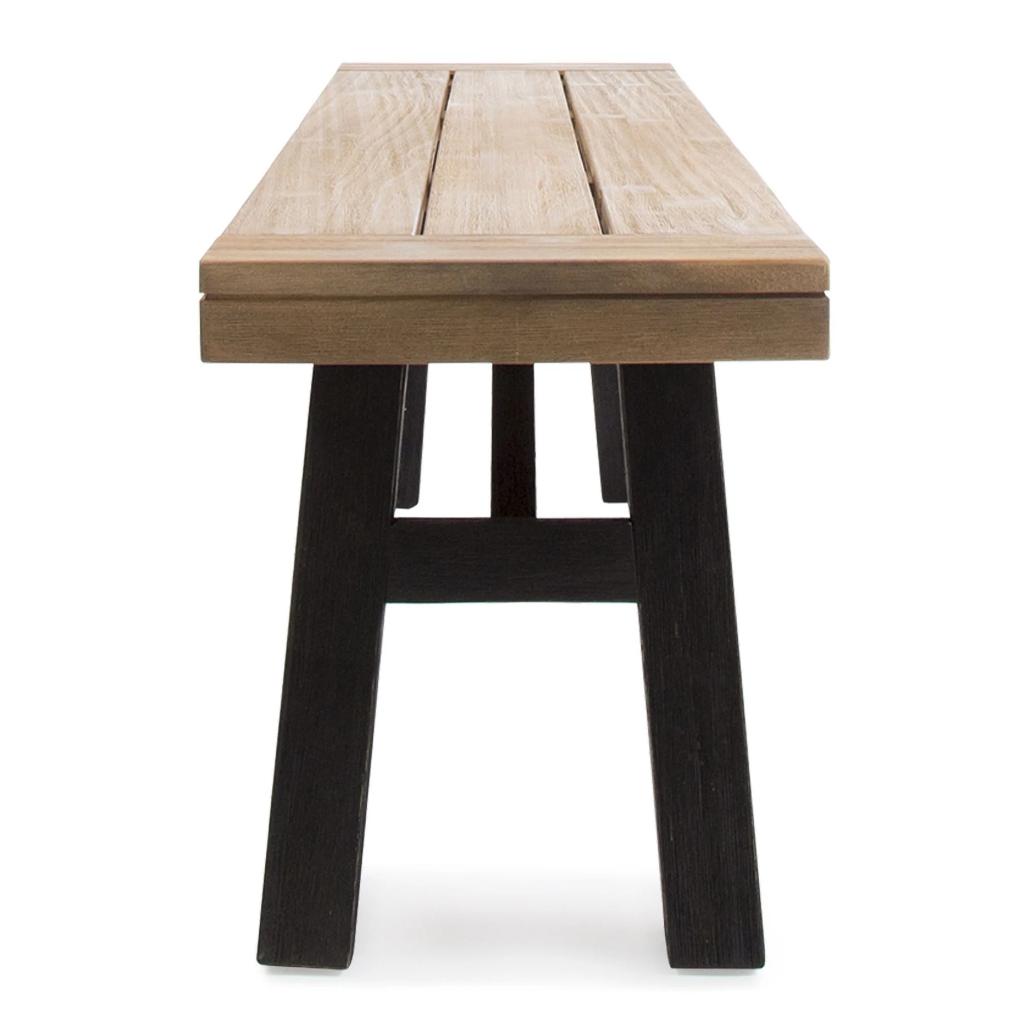 Outdoor Bench With Slat Panel Design And Acacia Wood Frame - Image 3