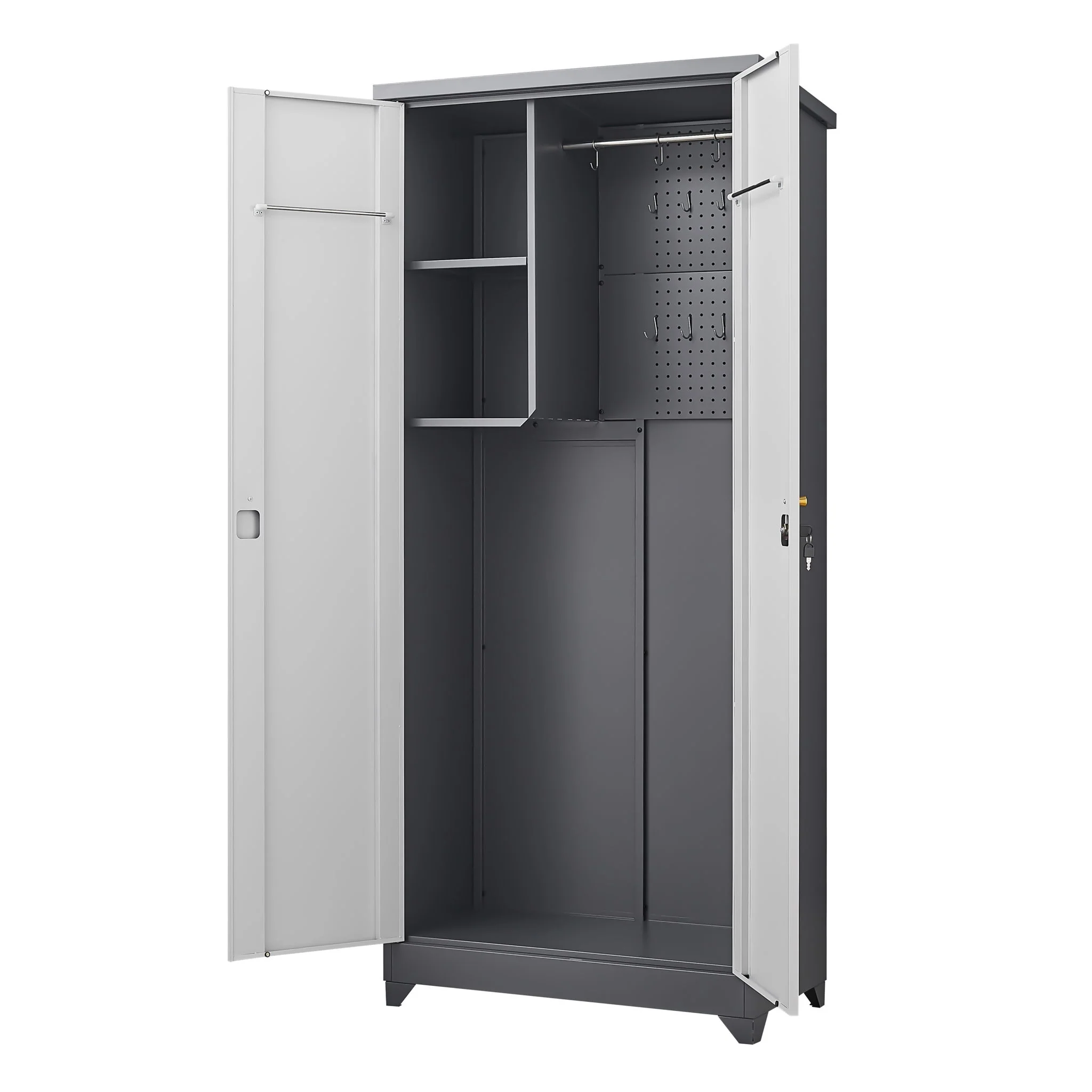 Outdoor Cabinet, Large Capacity Storage Vertical Tall Design With Shelves And Secure Lock - Image 5