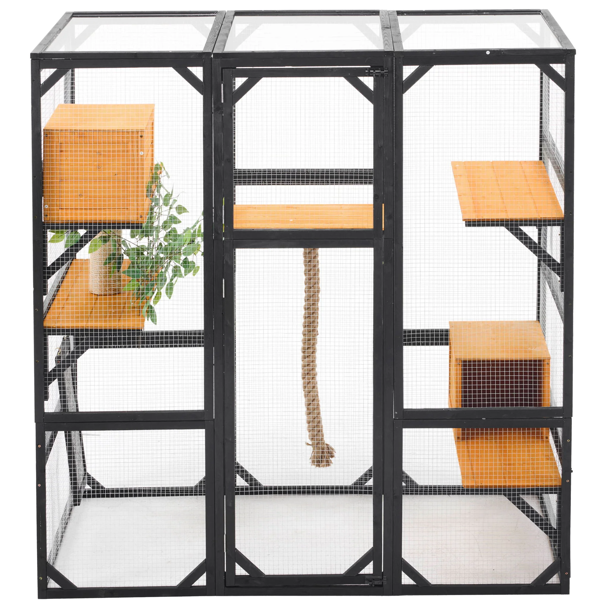 Outdoor Cat House, Diy Cat Enclosure Catio With Double Enter Doors - Image 3
