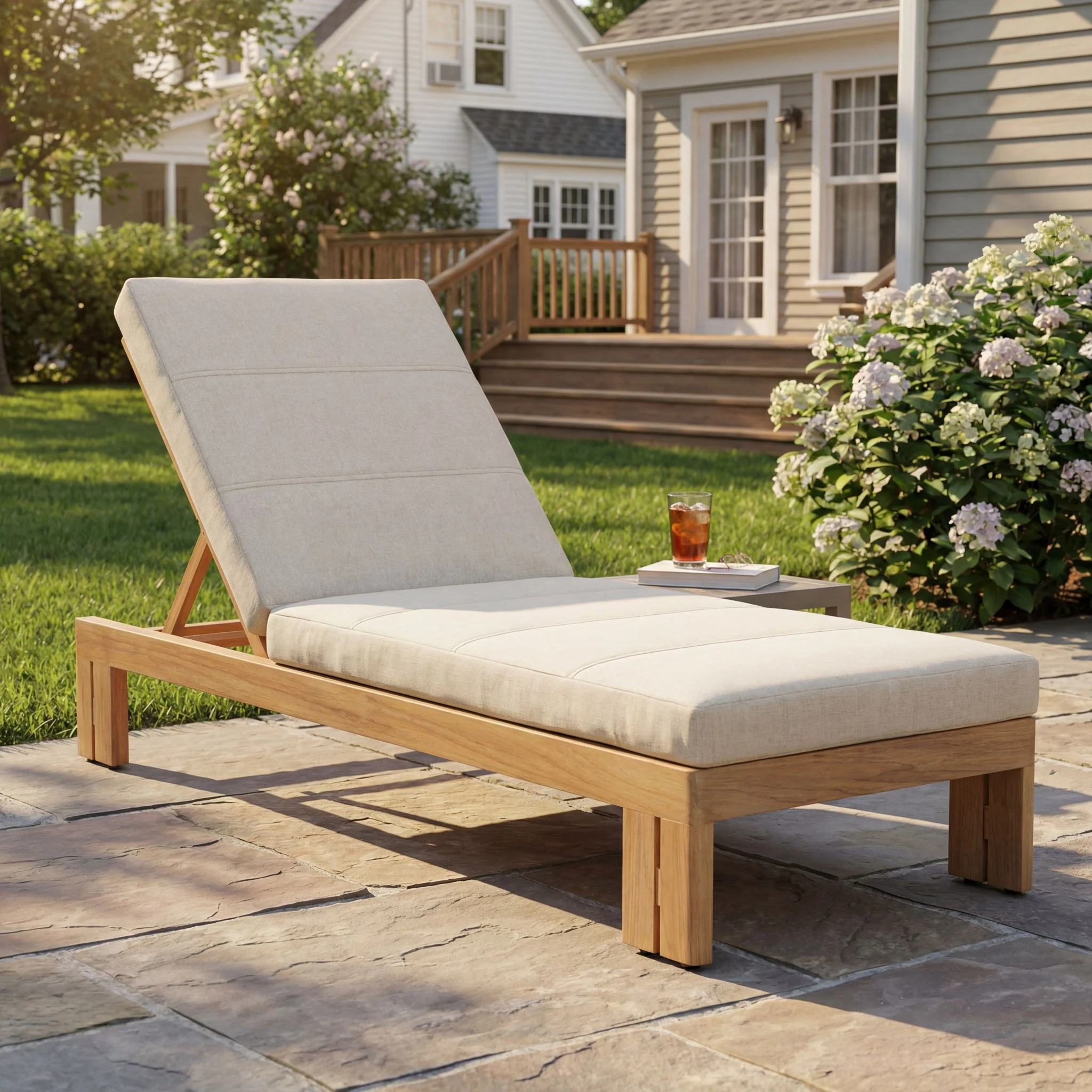 Outdoor Chaise Lounge Cushion Only, Water-Resistant Patio Lounge Chair Cushion With Removable Cover - Image 5
