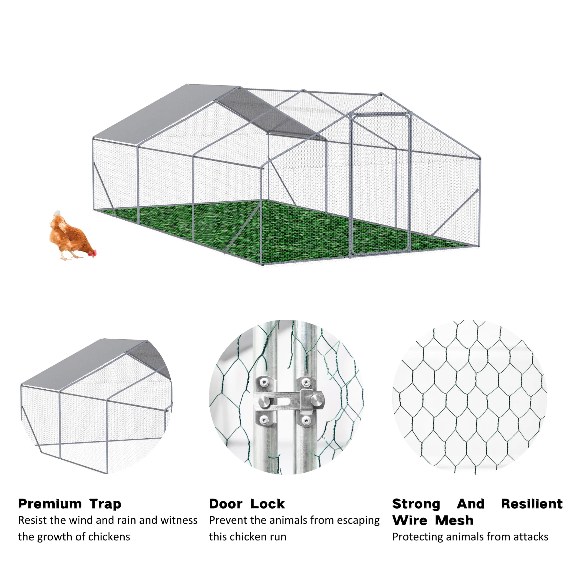 Outdoor Chicken Coop Metal Big Space - Image 7